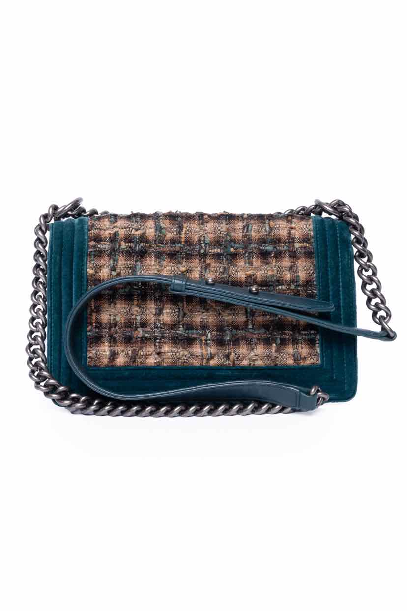 Chanel 2013 - 2014 Velvet Tweed Boy Bag - Image 3