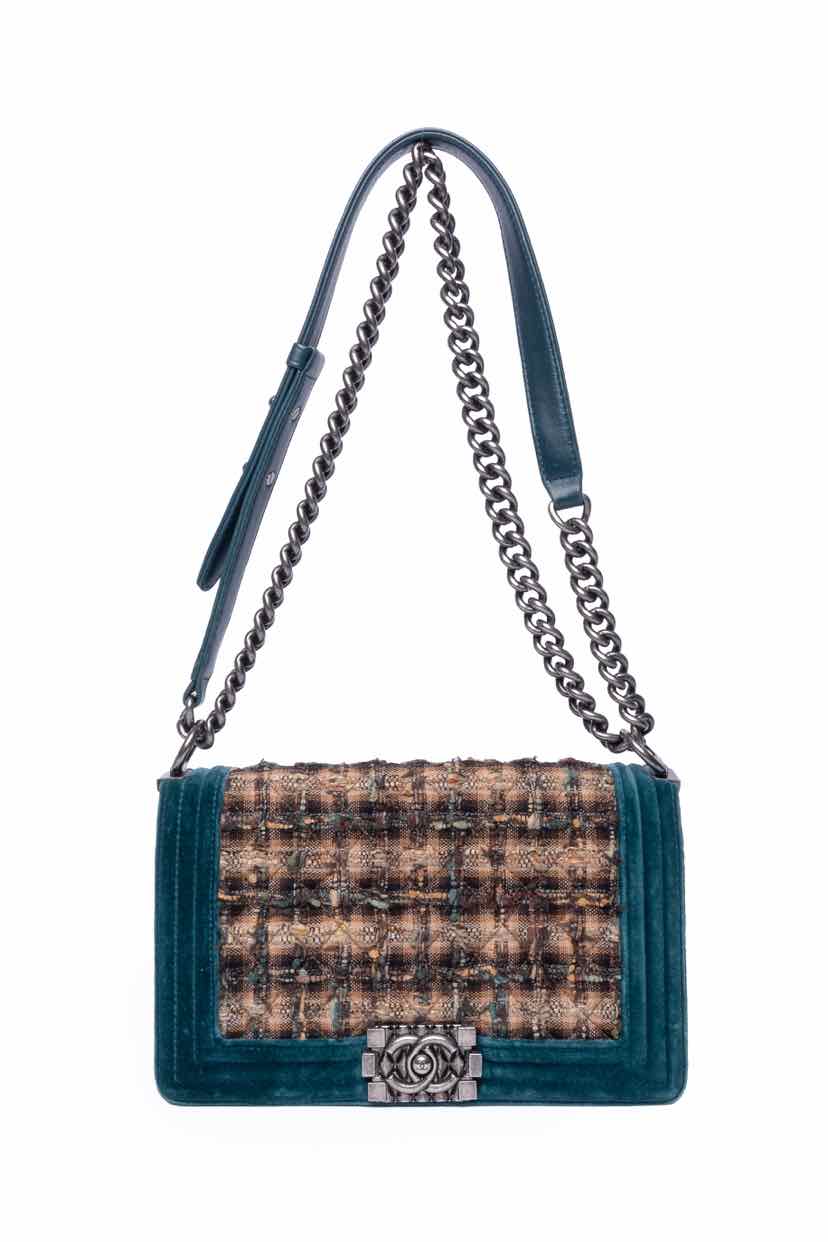Chanel 2013 - 2014 Velvet Tweed Boy Bag - Image 6
