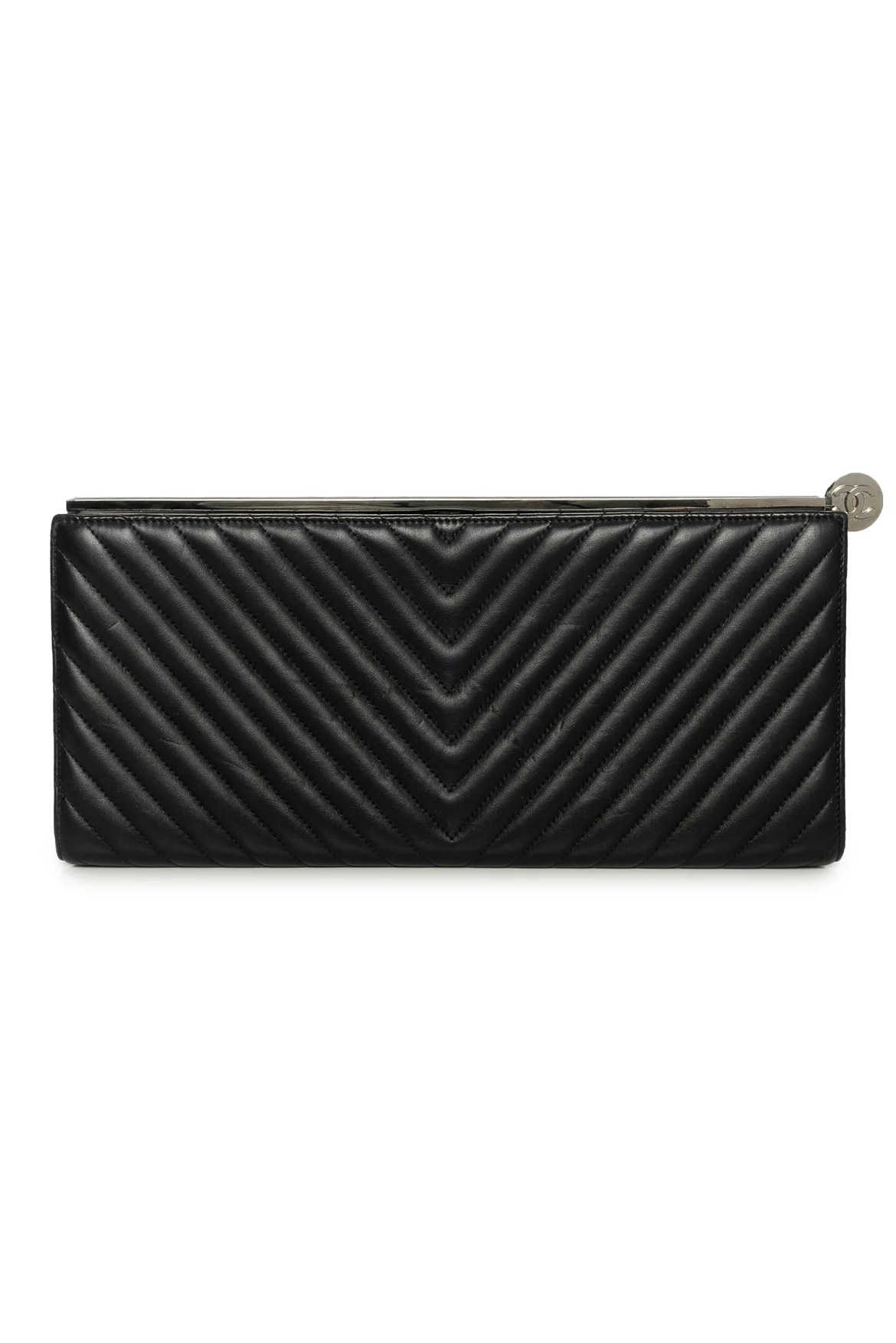 Chanel 2015-2016 Chevron Quilted Lambskin Clutch - Image 3