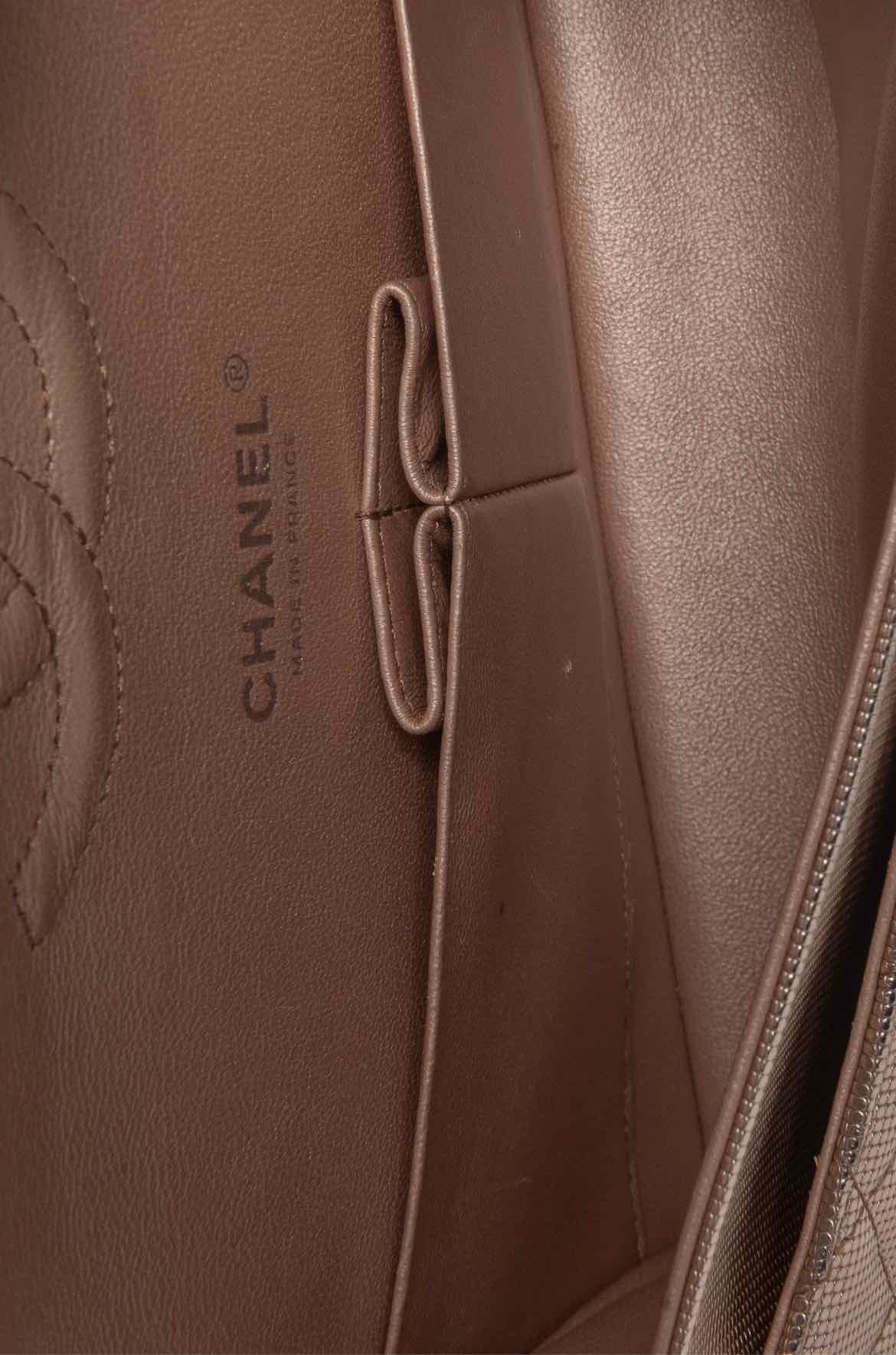 Chanel 2016 Rose Gold Pixel Effect Quilted Leather Medium Double Flap Purse - Image 7