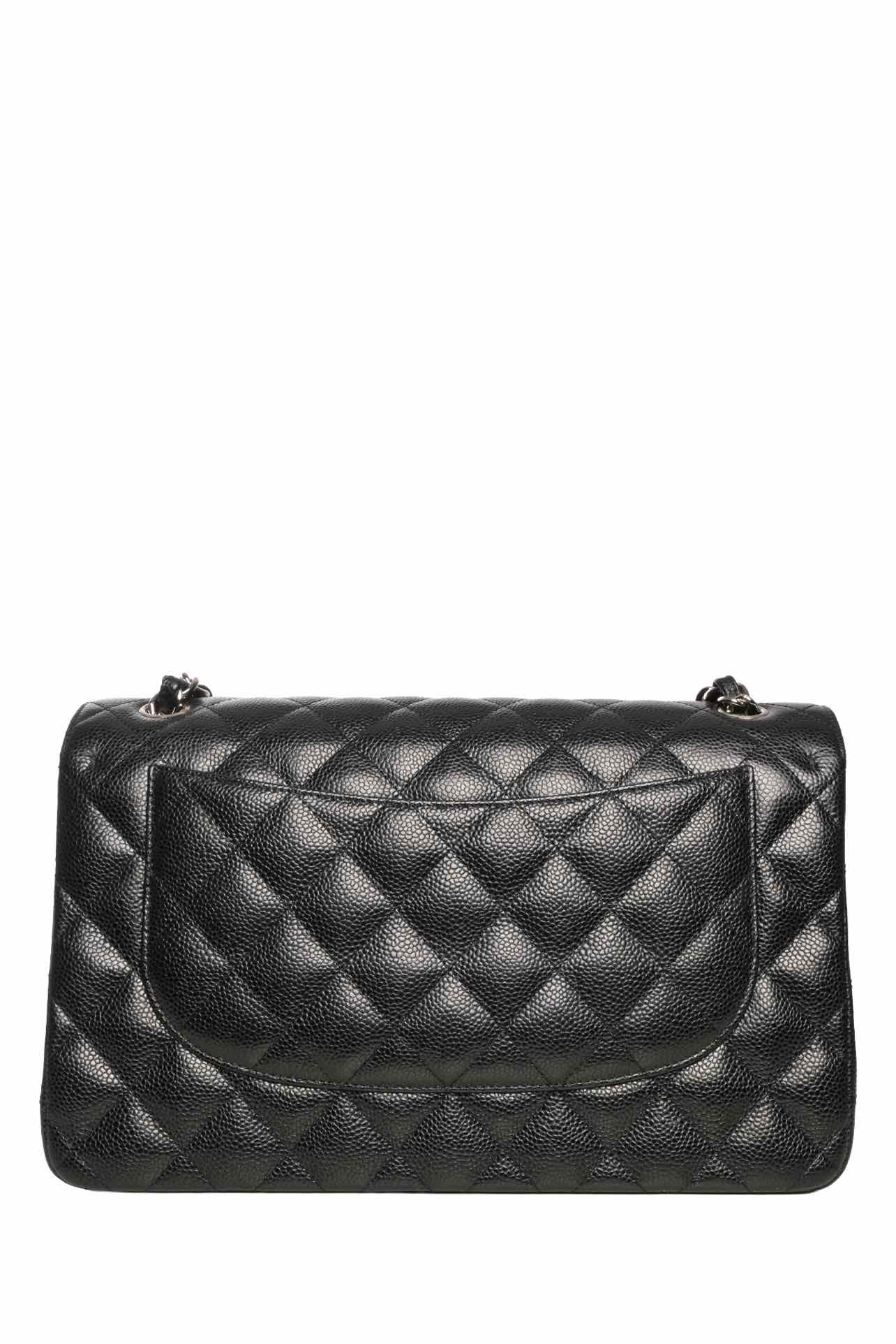 Chanel 2018 Caviar Quilted Jumbo Double Flap Shoulder Bag - Image 4