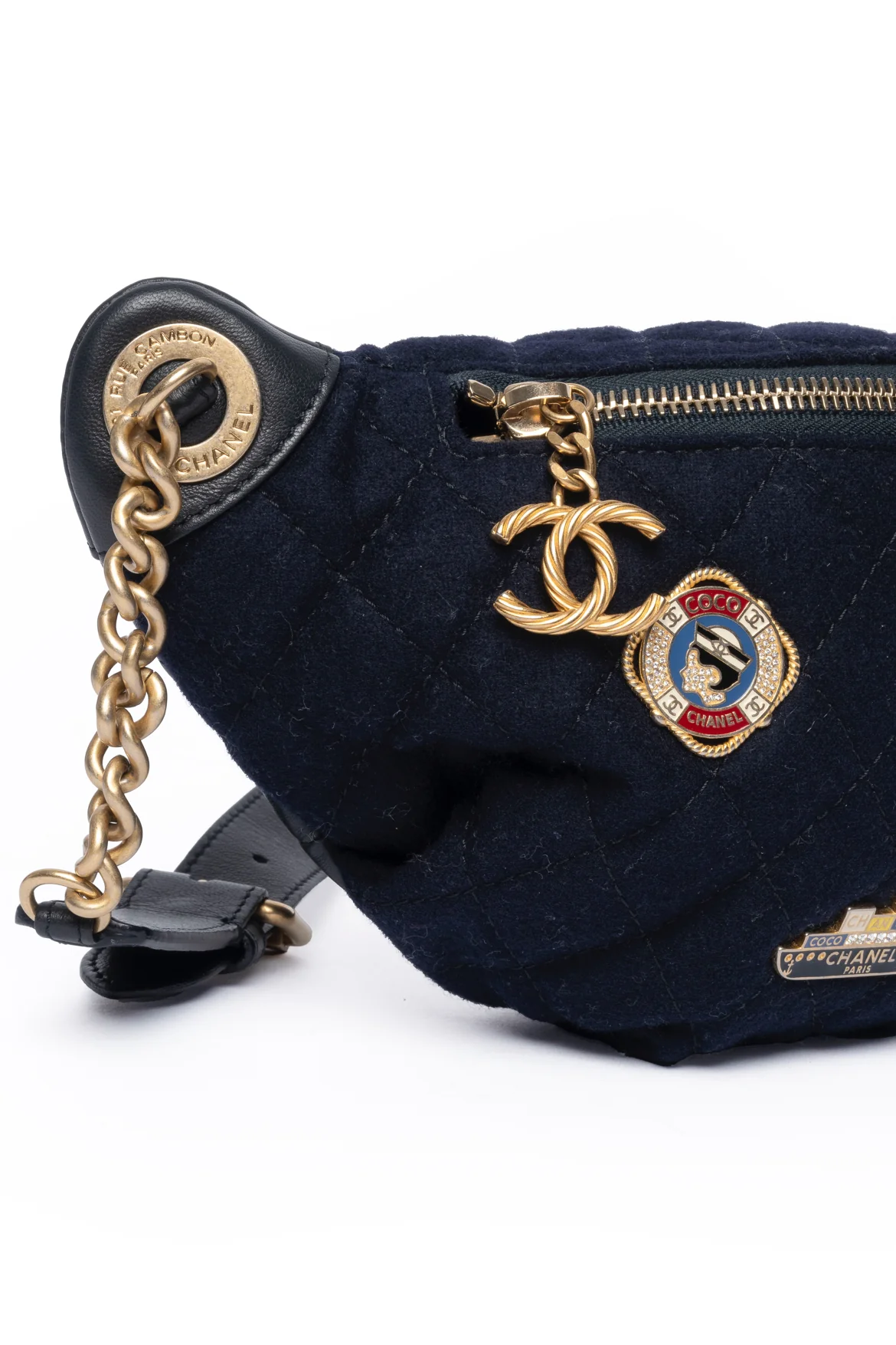 Chanel 2018 Paris-Hamburg Sailor Charms Quilted Wool Belt Bag - Image 6