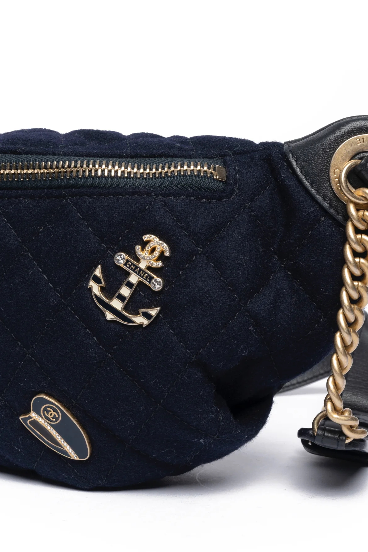 Chanel 2018 Paris-Hamburg Sailor Charms Quilted Wool Belt Bag - Image 7