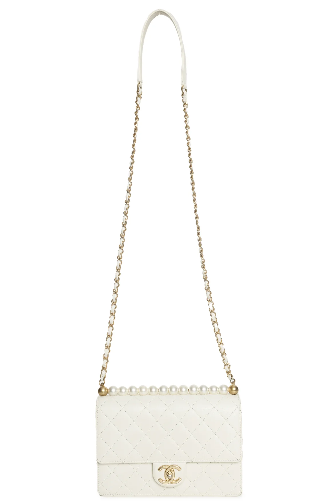 Chanel 2019 Quilted Lambskin Small Chic Pearls Chain Crossbody - Image 6