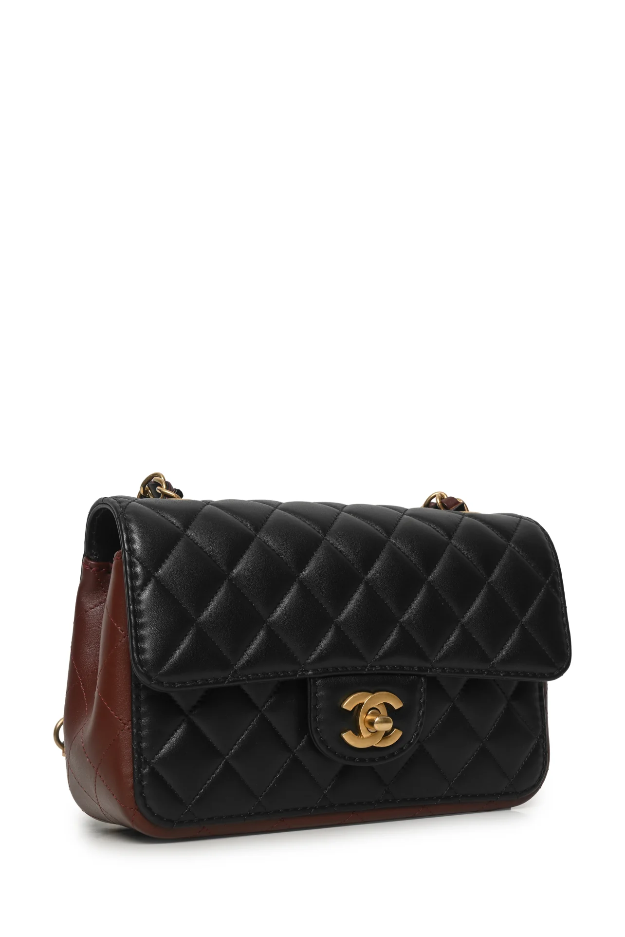 Chanel 2020 Bicolor Quilted Calfskin Small Strap Into Flap Bag - Image 2
