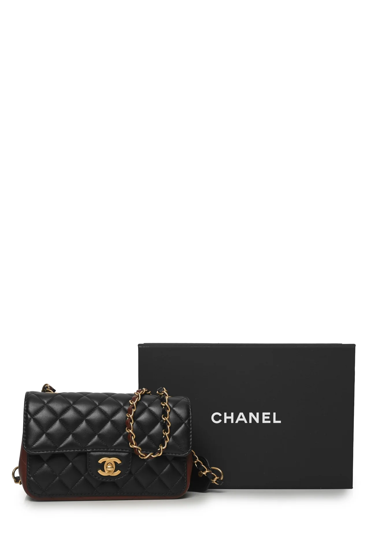Chanel 2020 Bicolor Quilted Calfskin Small Strap Into Flap Bag - Image 8