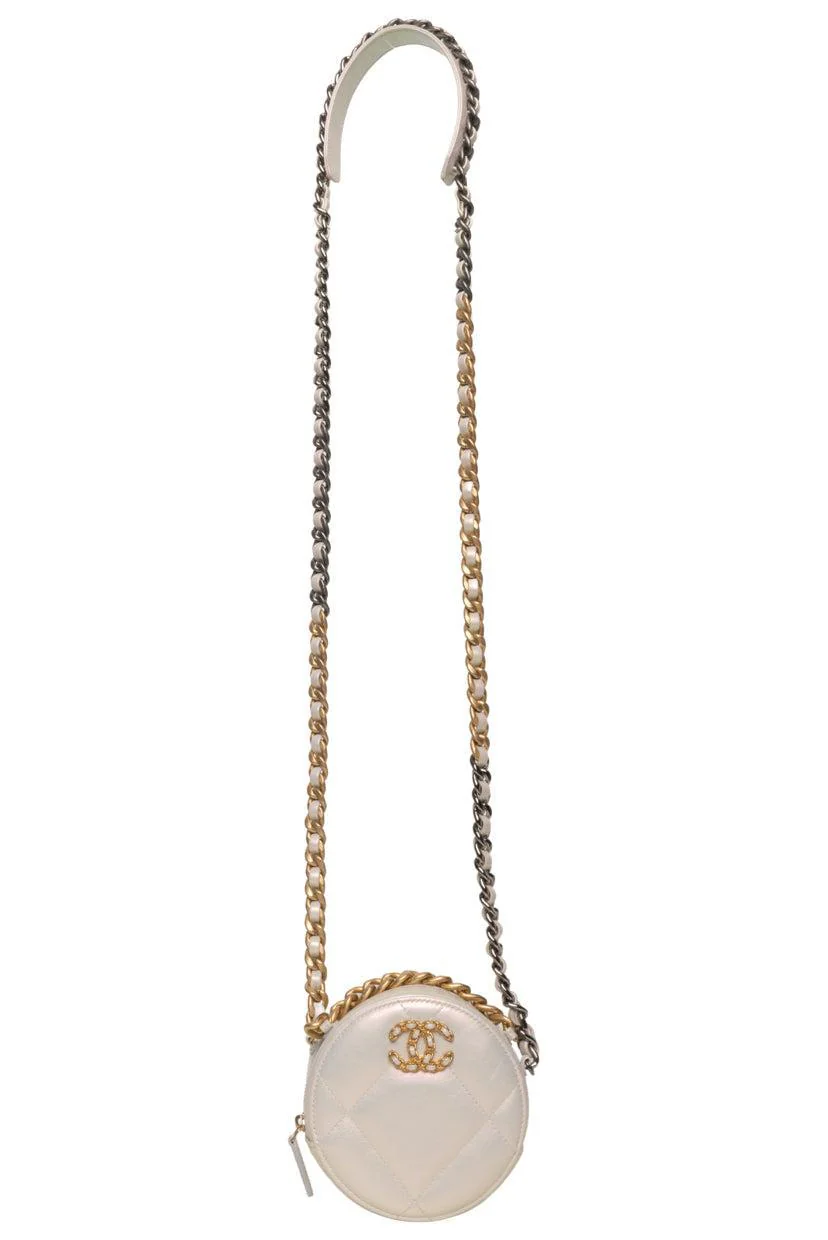 Chanel 2020 Chanel 19 Iridescent Round Clutch on Chain - Image 5