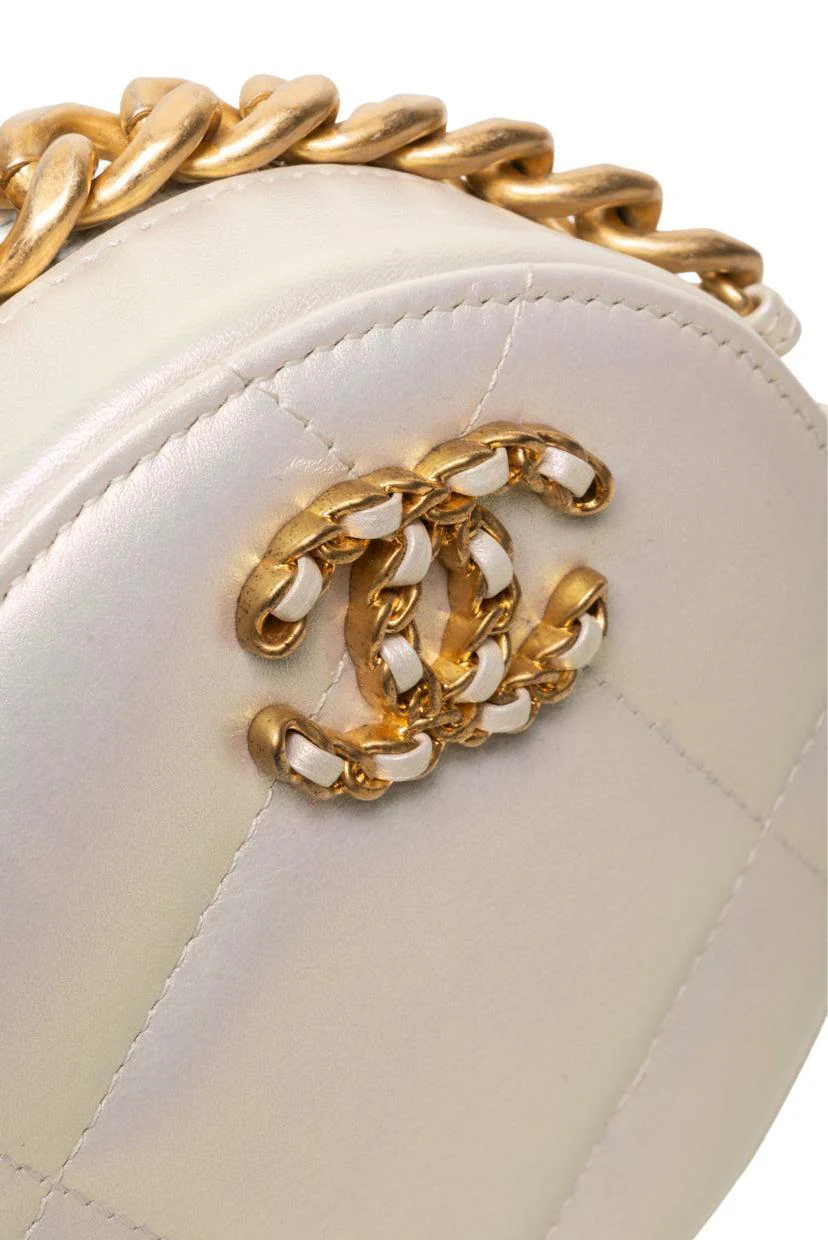 Chanel 2020 Chanel 19 Iridescent Round Clutch on Chain - Image 6