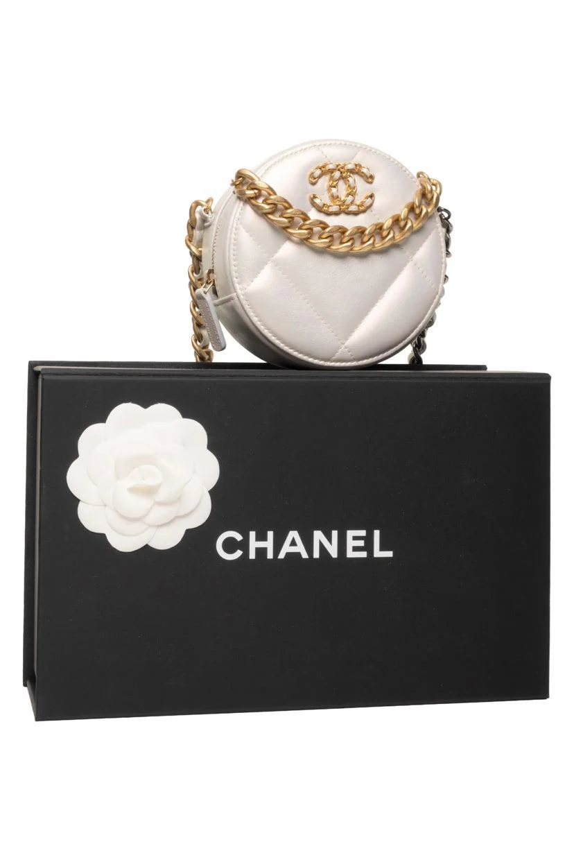 Chanel 2020 Chanel 19 Iridescent Round Clutch on Chain - Image 7