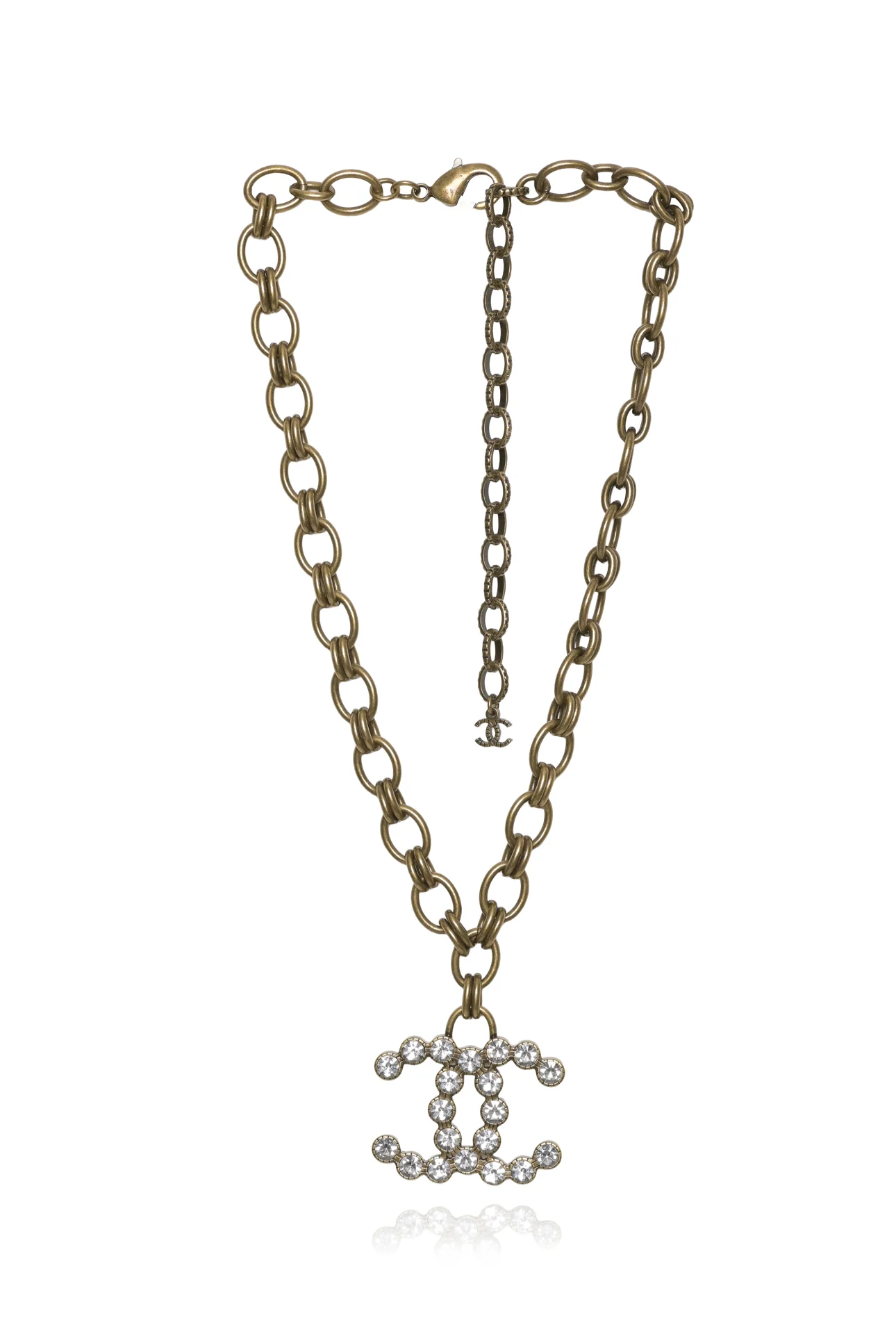 Chanel 2020 Crystal Chain Link CC Necklace - Image 2