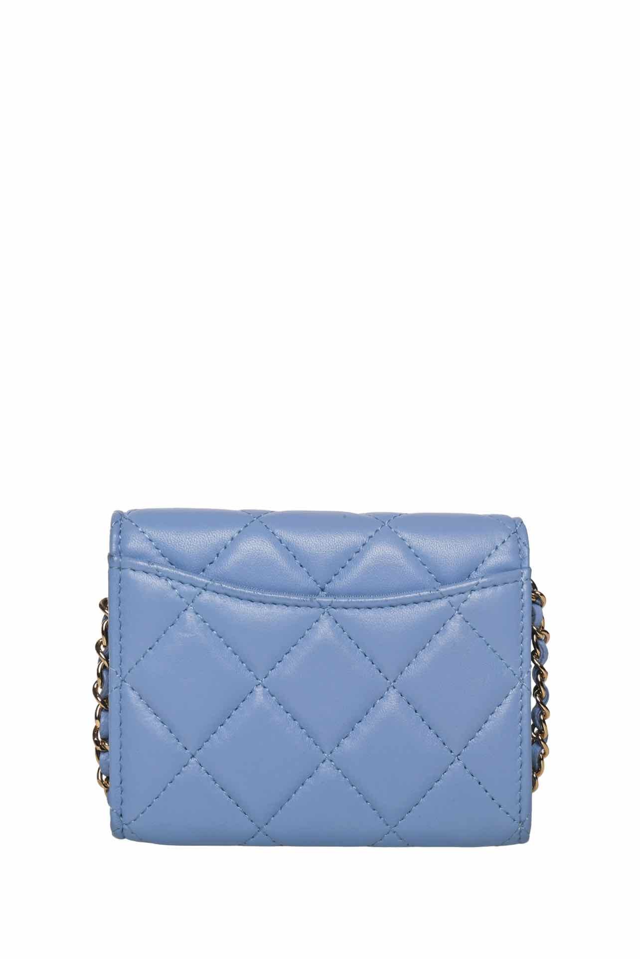 Chanel 2020 Quilted Card Holder on Chain - Image 2