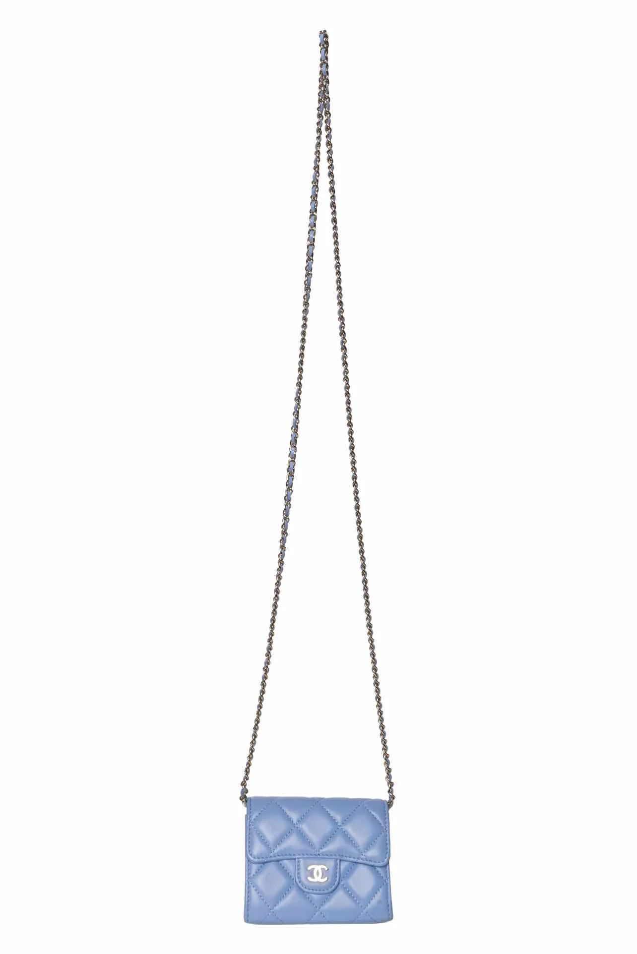 Chanel 2020 Quilted Card Holder on Chain - Image 4