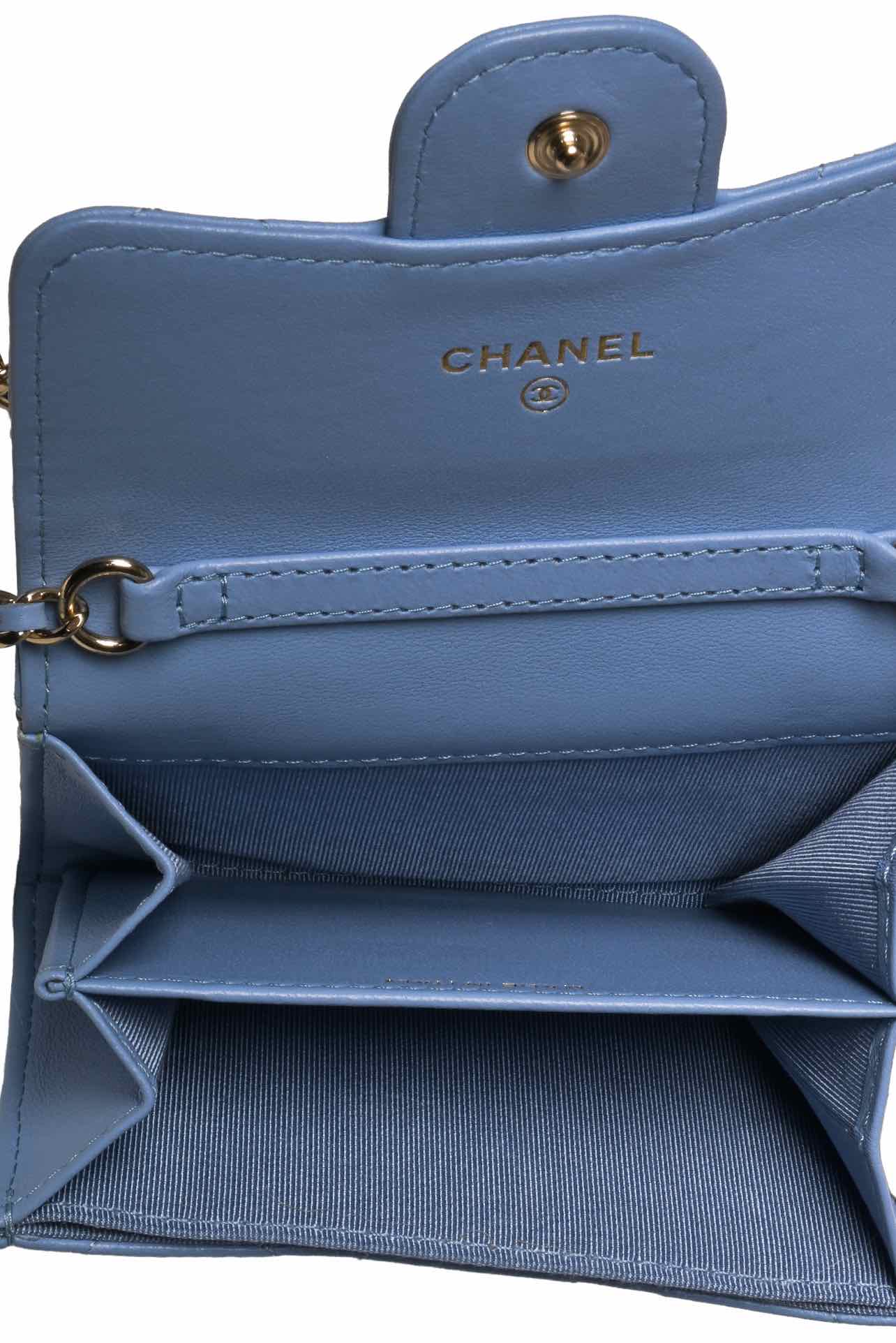 Chanel 2020 Quilted Card Holder on Chain - Image 5