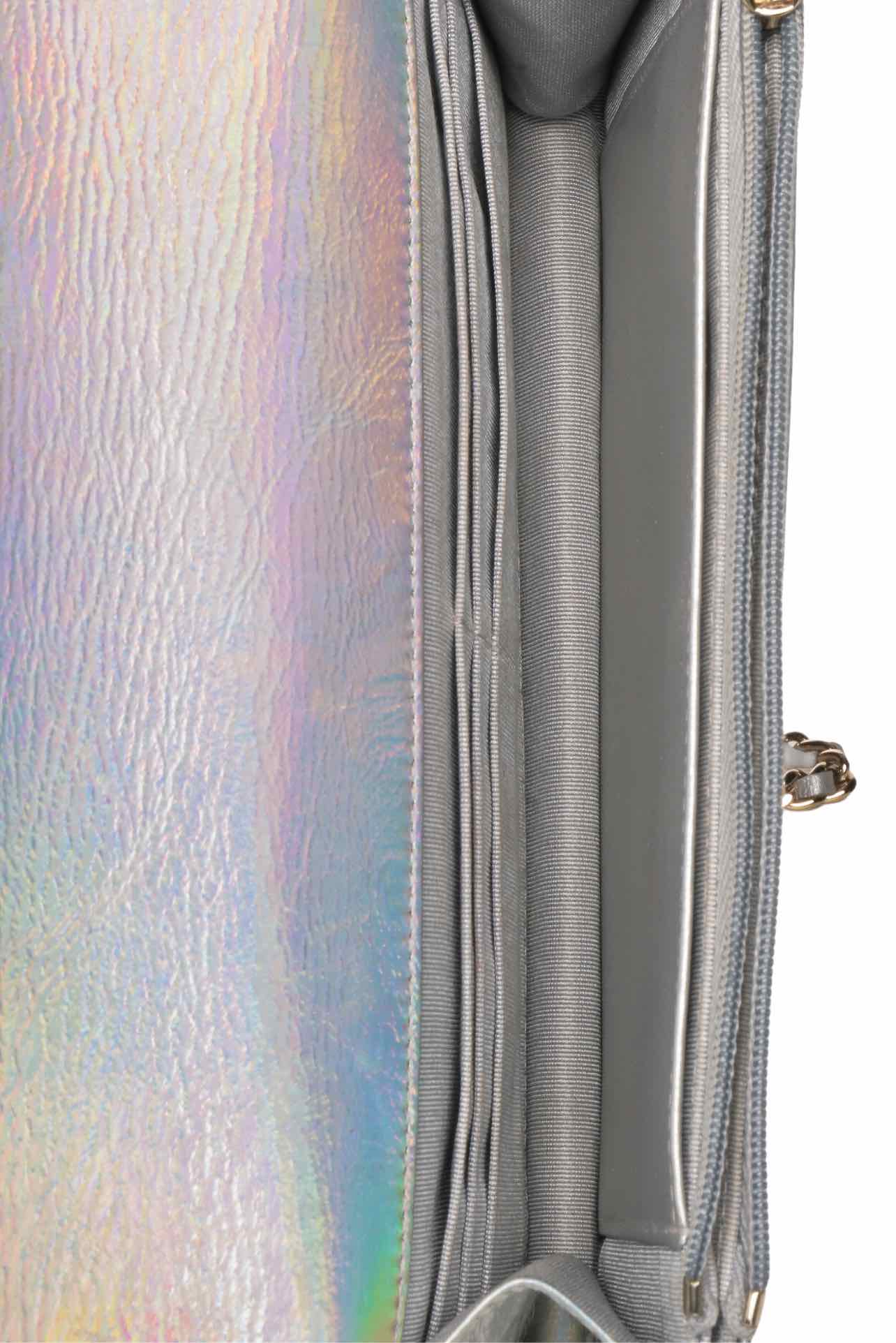 Chanel 2021 Iridescent Goatskin Quilted Wallet On Chain - Image 10