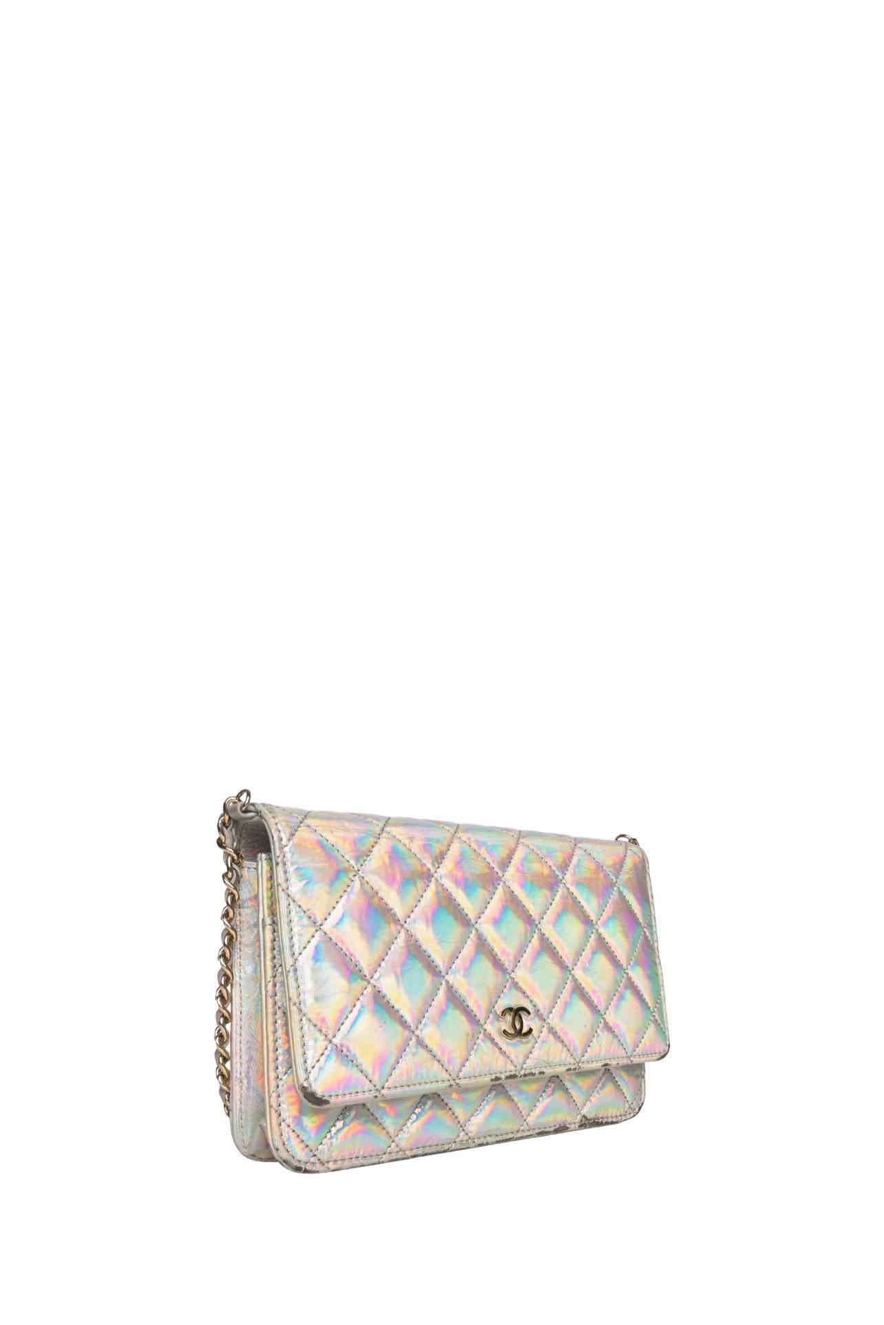 Chanel 2021 Iridescent Goatskin Quilted Wallet On Chain - Image 2