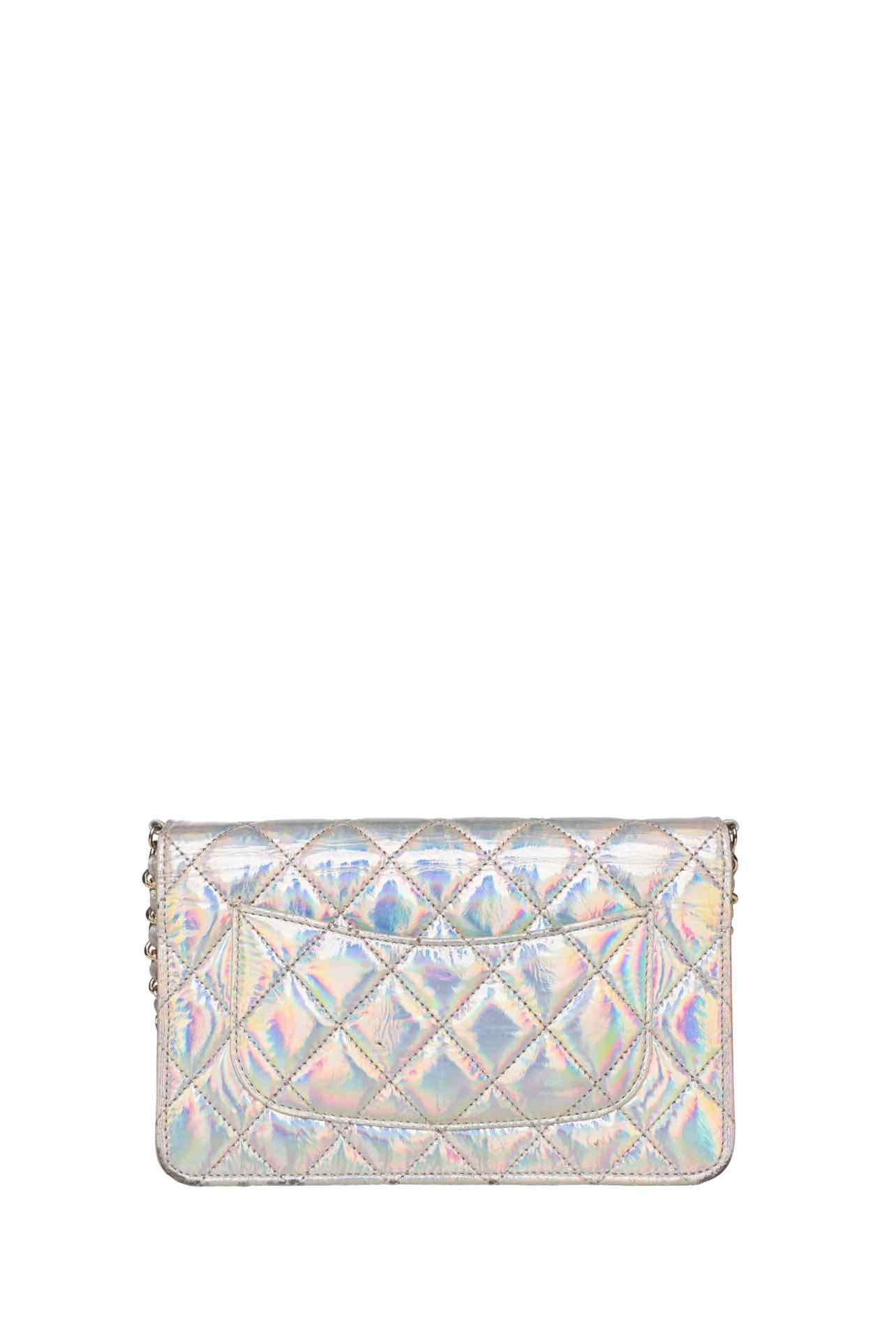 Chanel 2021 Iridescent Goatskin Quilted Wallet On Chain - Image 3