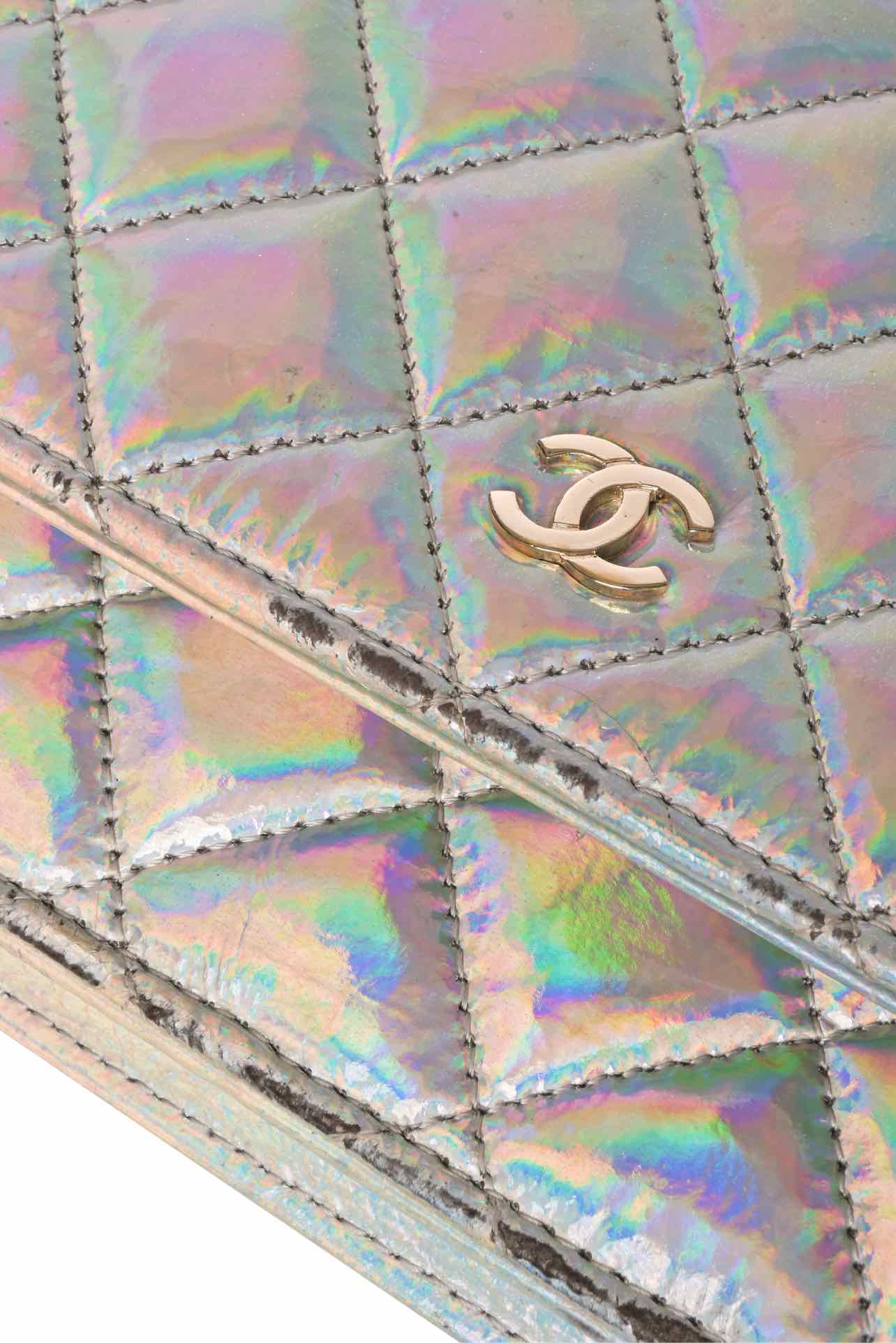 Chanel 2021 Iridescent Goatskin Quilted Wallet On Chain - Image 5