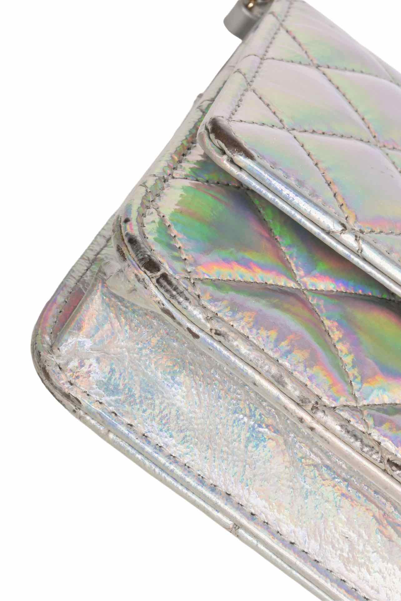 Chanel 2021 Iridescent Goatskin Quilted Wallet On Chain - Image 6