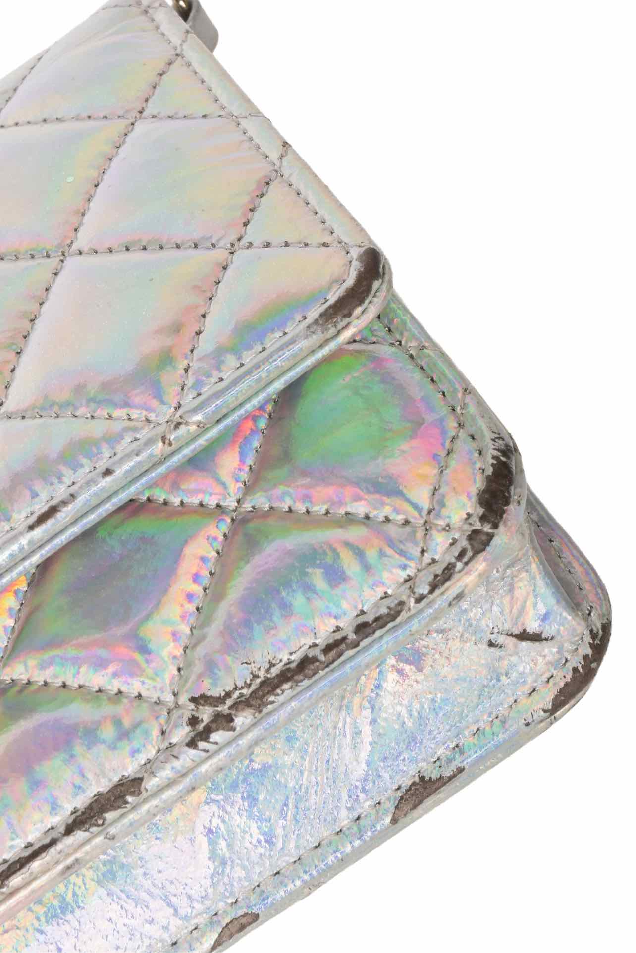 Chanel 2021 Iridescent Goatskin Quilted Wallet On Chain - Image 7