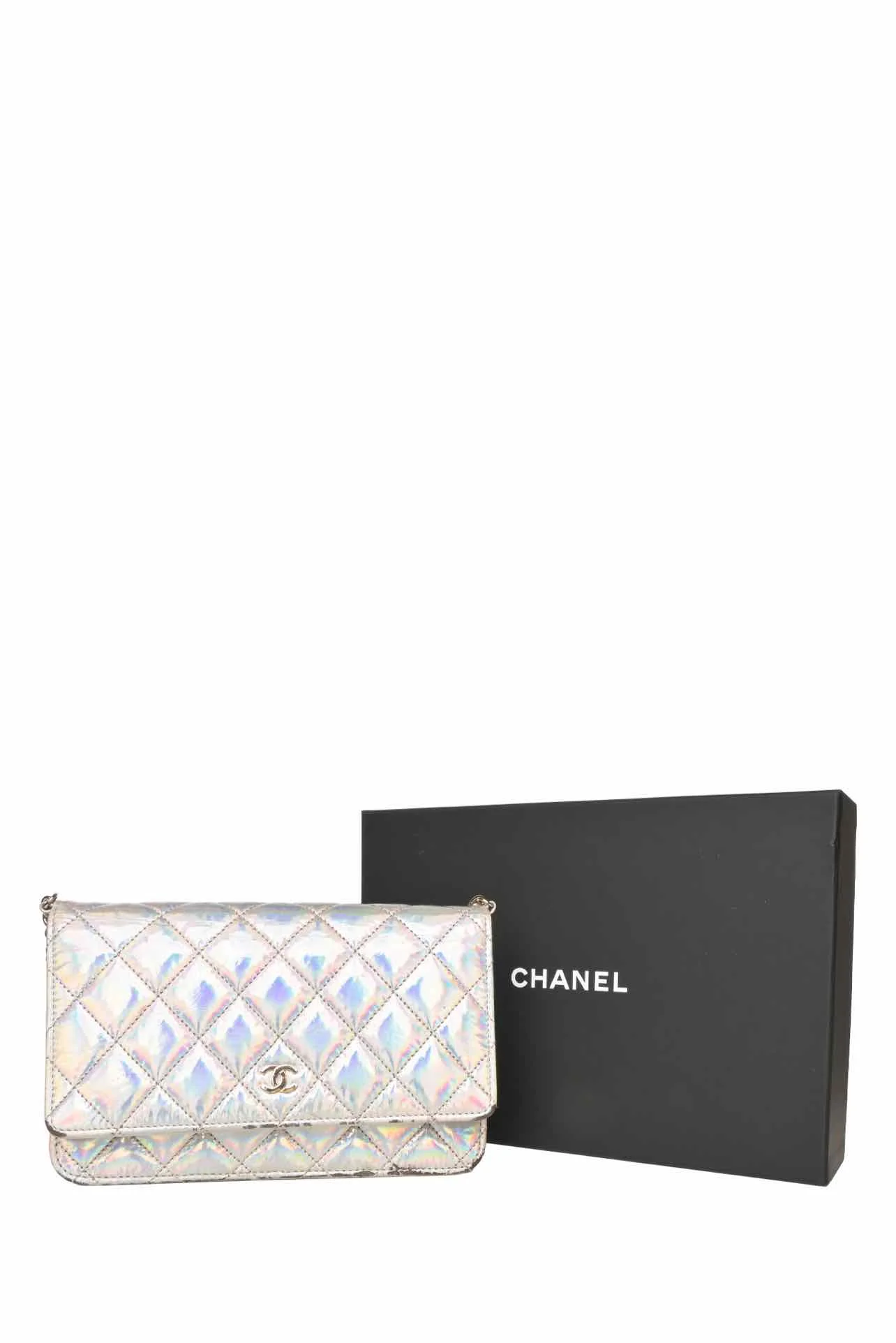 Chanel 2021 Iridescent Goatskin Quilted Wallet On Chain - Image 9