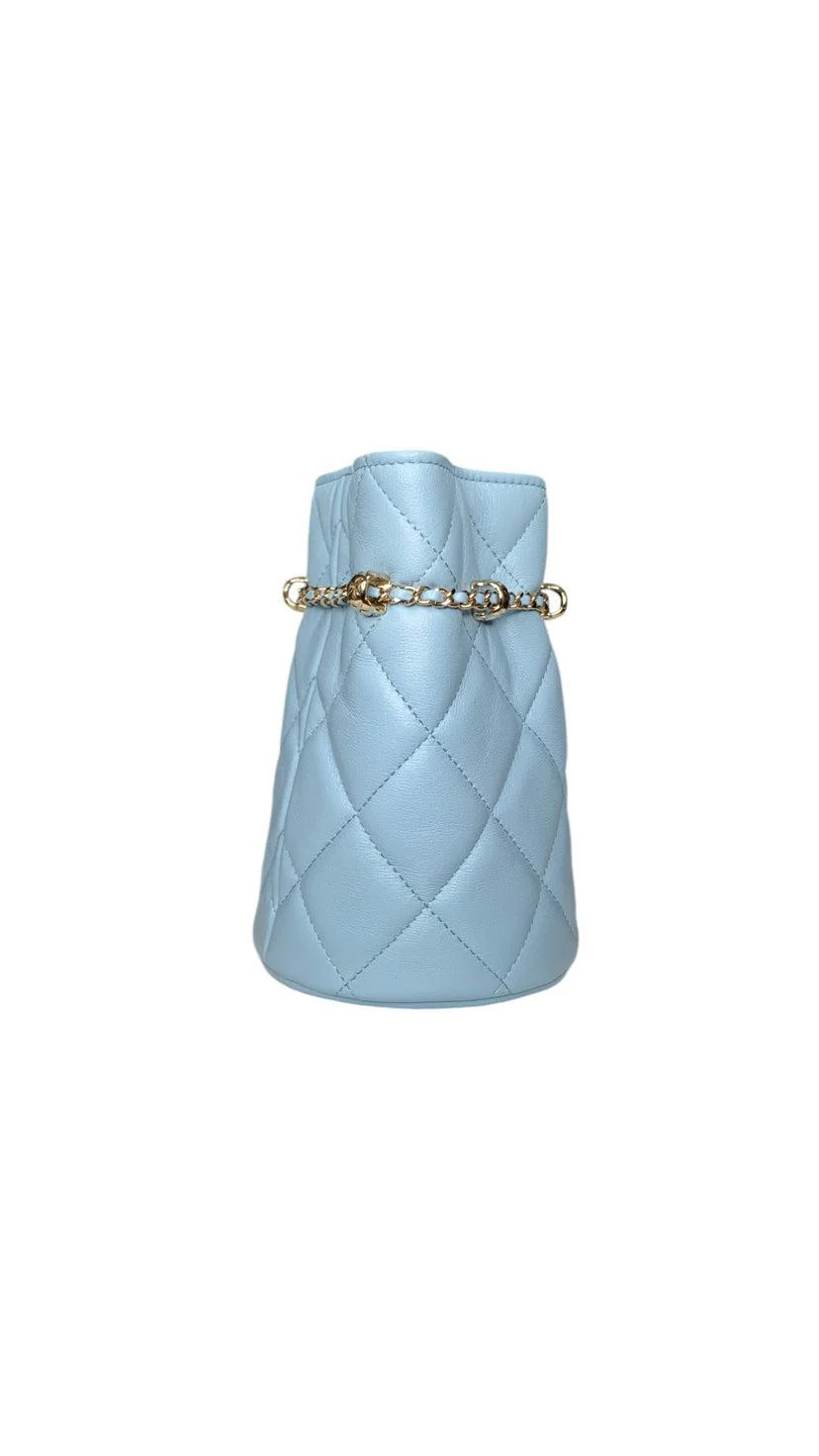 Chanel 2022 Crossbody Micro Drawstring Chain Bucket Bag - Image 4