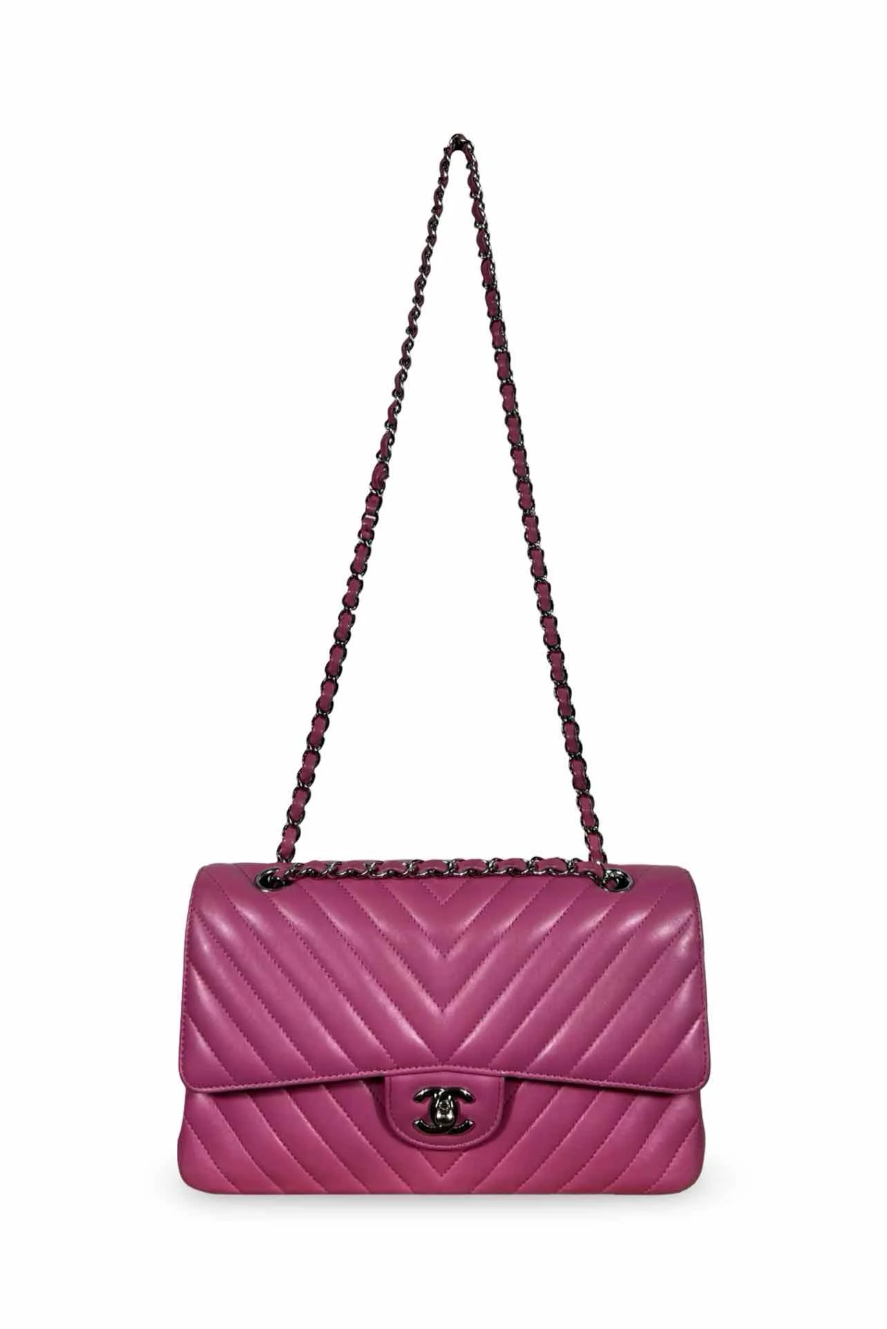 Chanel Calfskin Chevron Quilted Medium Double Flap - Image 6