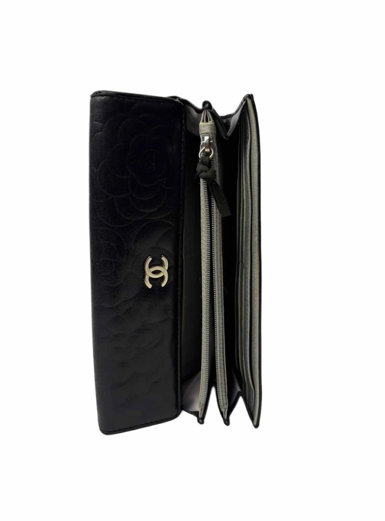 Chanel Camillia Embossed Leather Wallet - Image 7