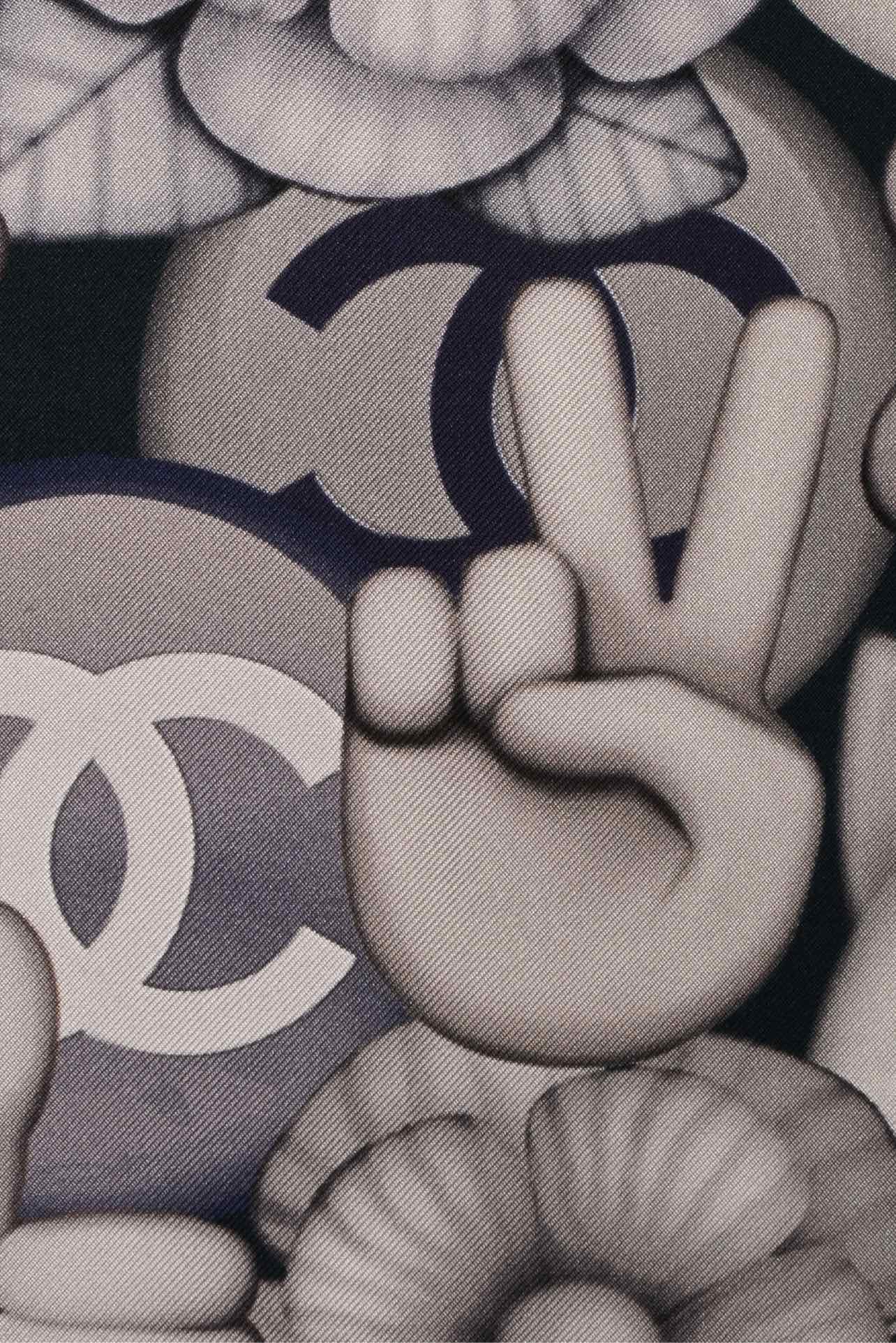 Chanel Cat Emoticon Silk Scarf - Image 3