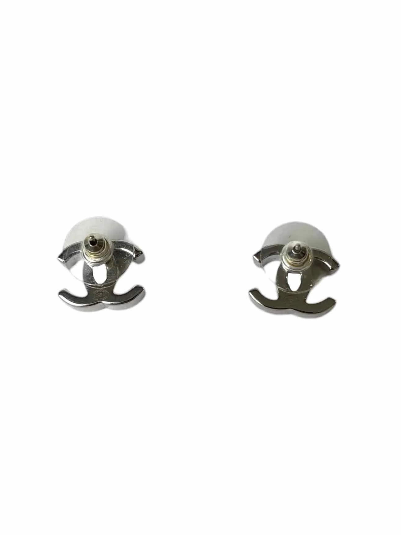Chanel CC Crystal Logo Stud  Earrings - Image 2