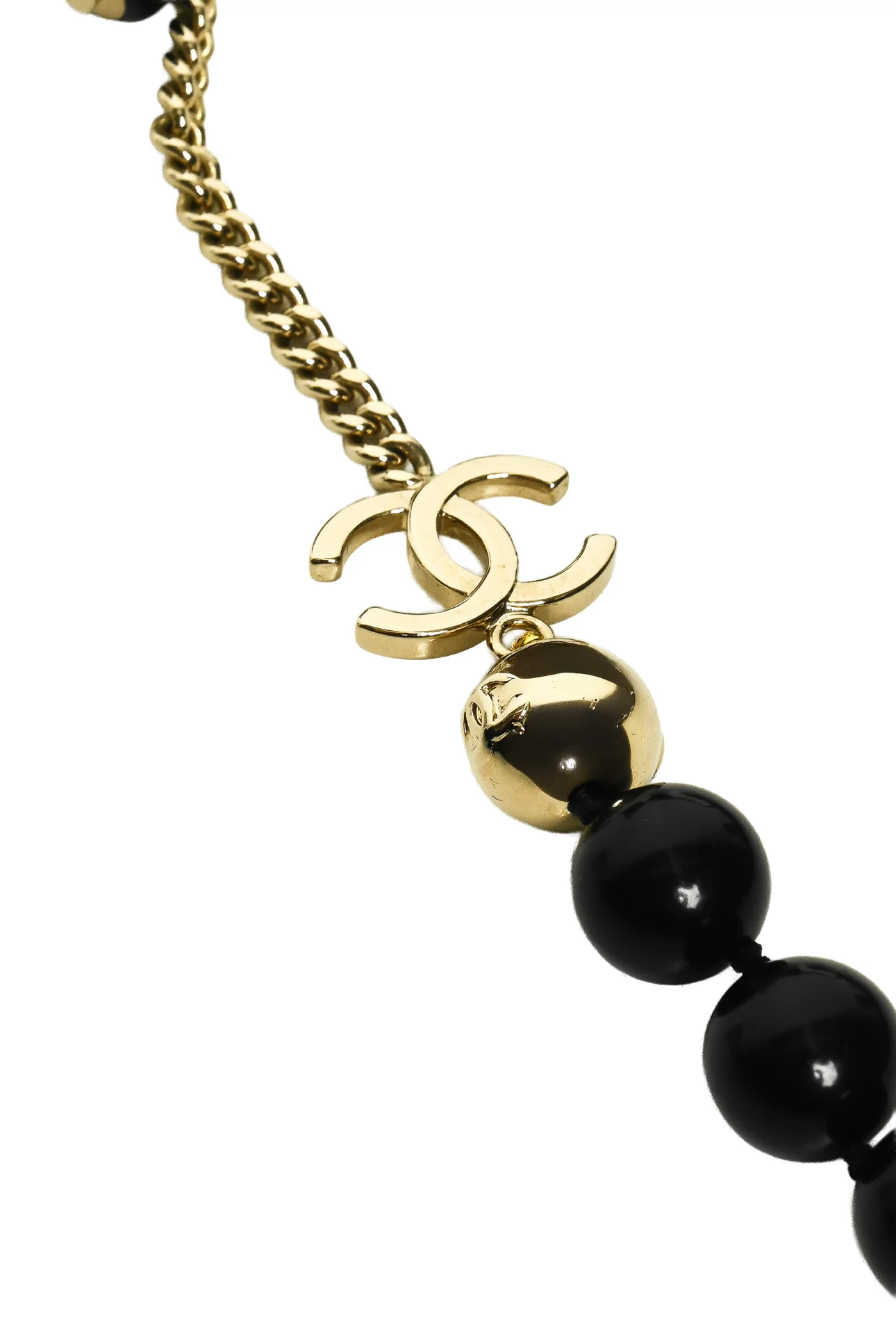 Chanel CC Faux Black Pearl Chain Polarized Sunglasses - Image 4