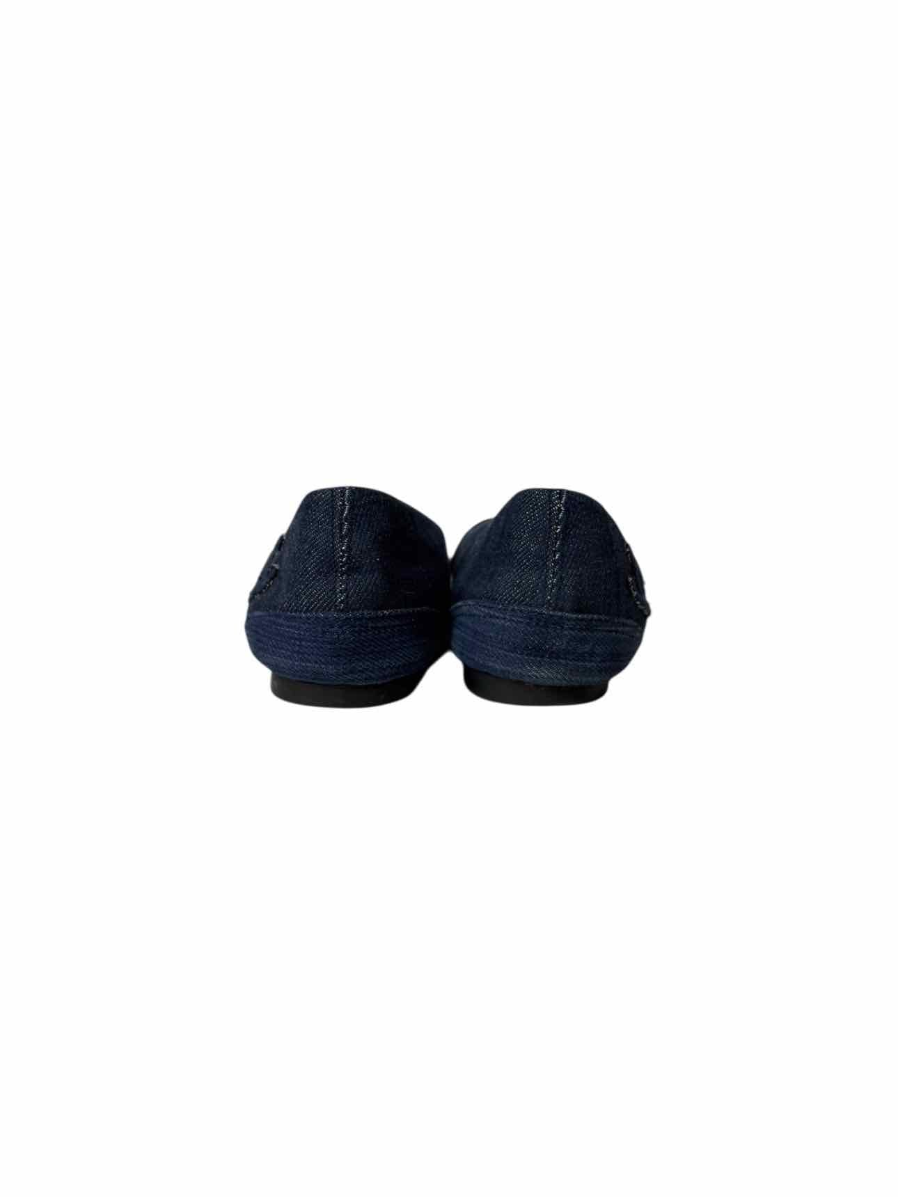 Chanel CC Logo Denim Ballet Size 39 Flats - Image 4