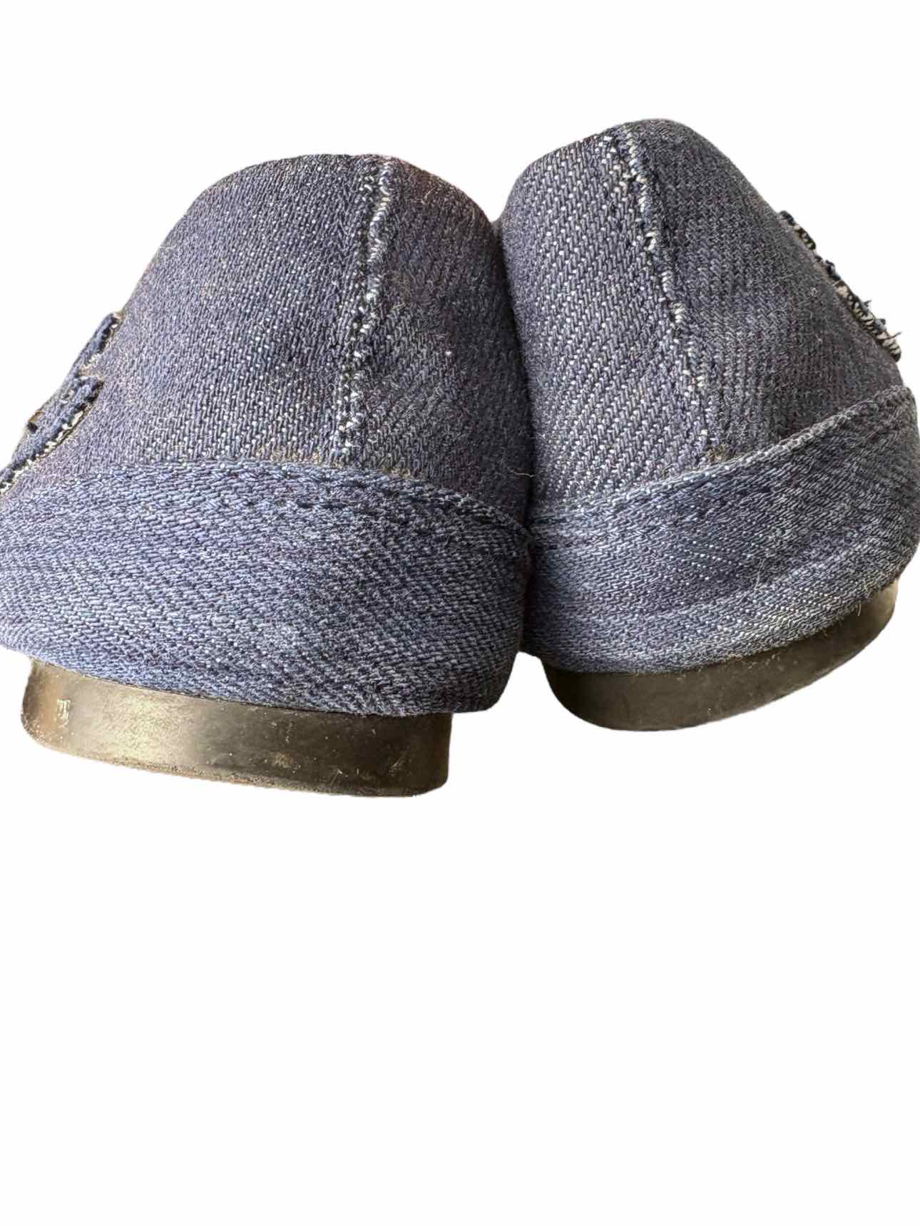 Chanel CC Logo Denim Ballet Size 39 Flats - Image 8
