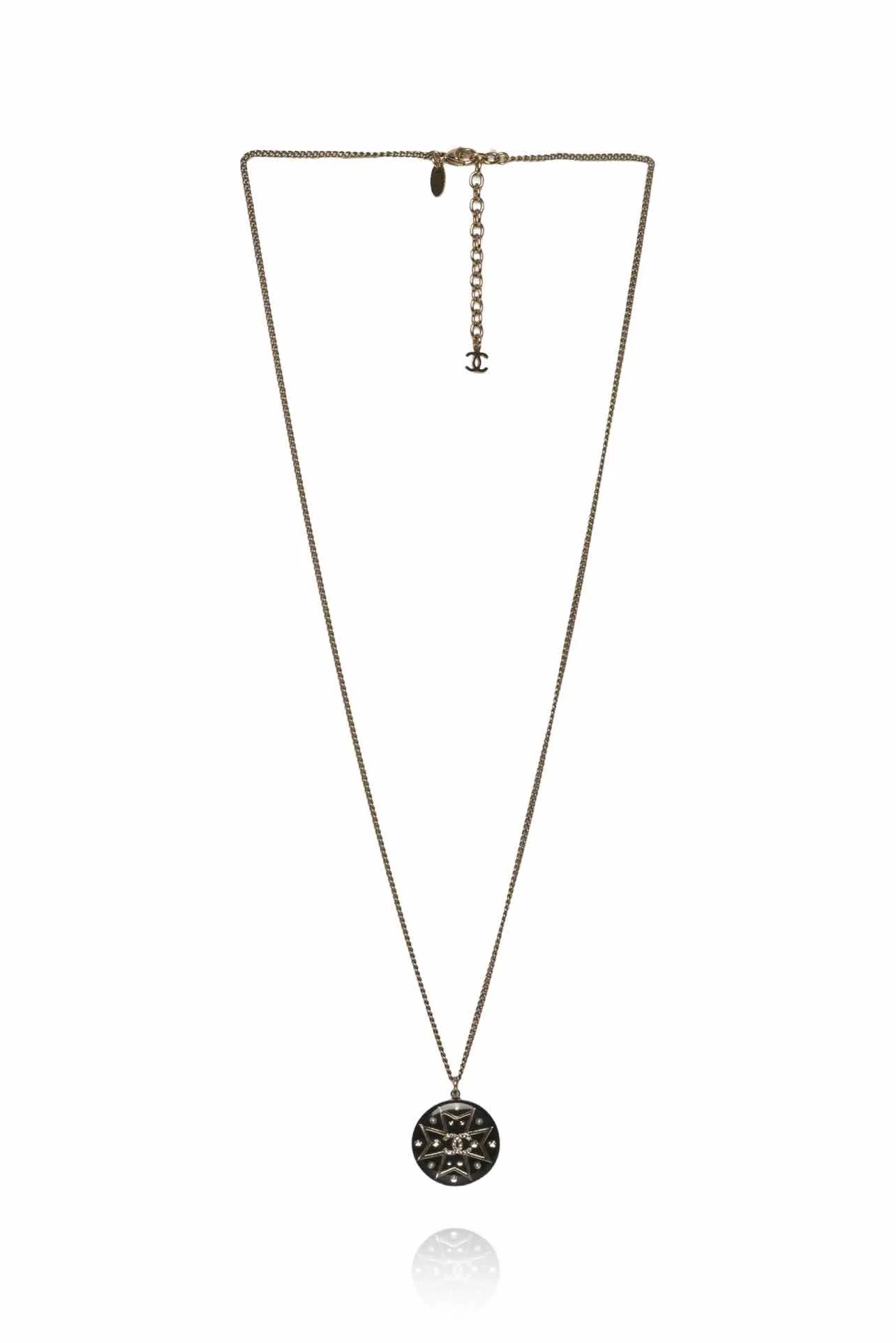 Chanel Crystal CC Resin Pendant Necklace - Image 2