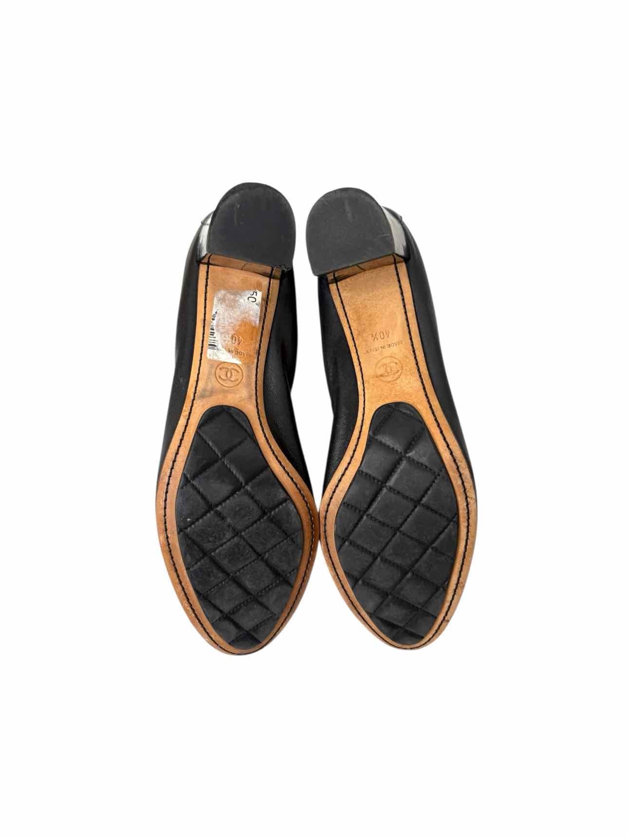 Chanel Elastic Leather Embroidered Size 40.5 Pumps - Image 5