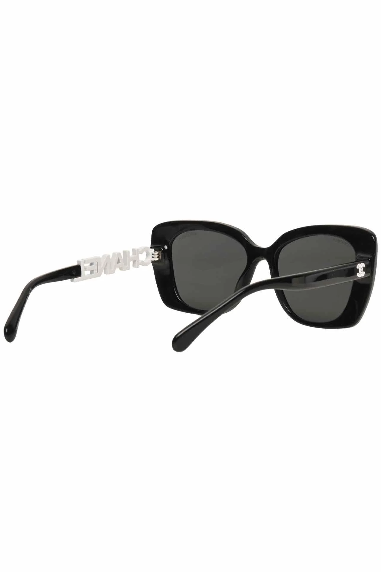 Chanel Embellished Logo Square Sunglasses - Image 4