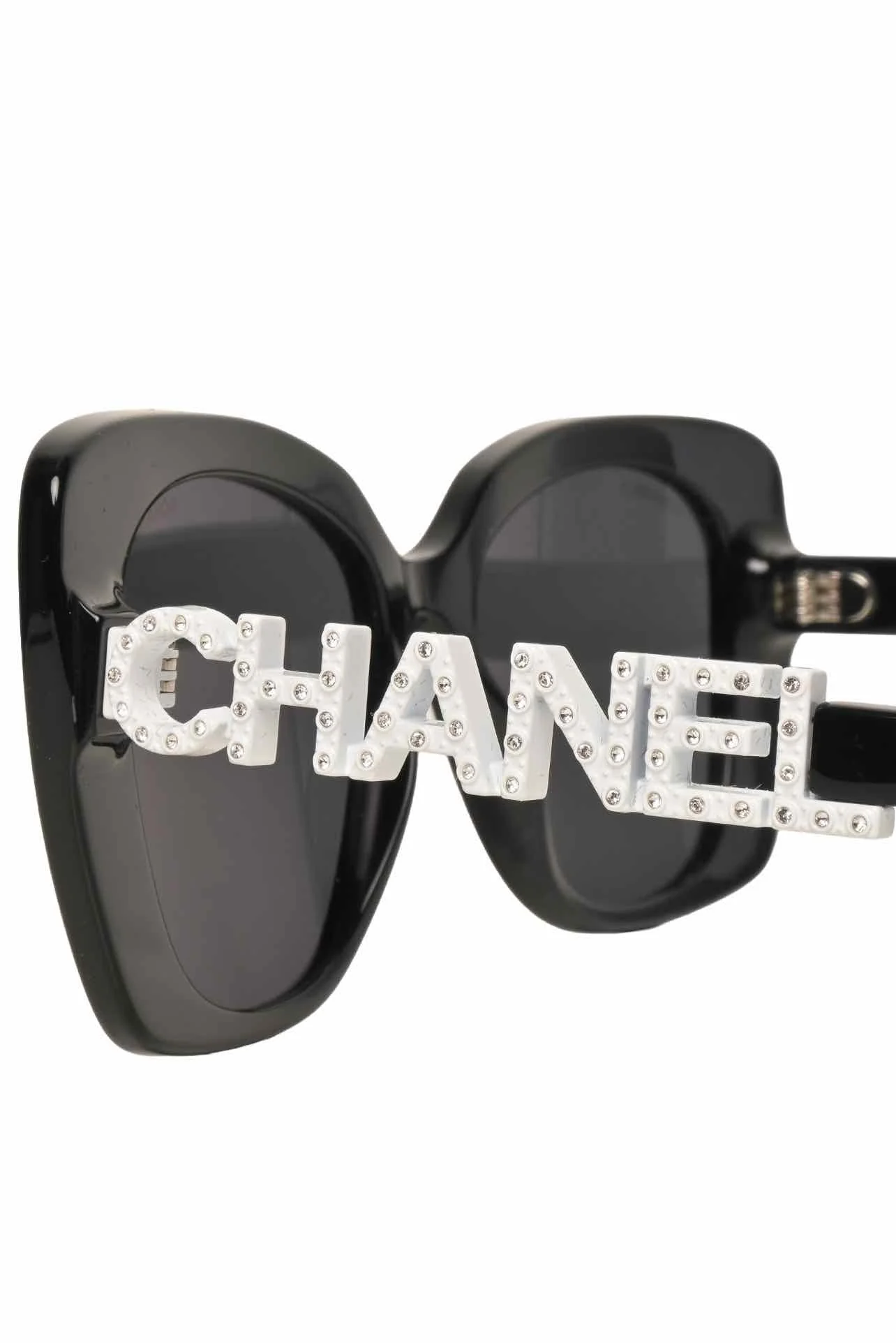 Chanel Embellished Logo Square Sunglasses - Image 5