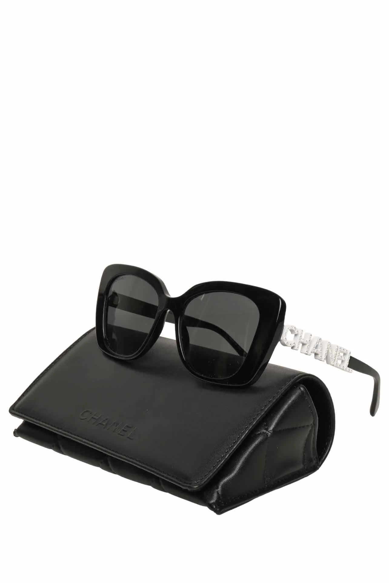 Chanel Embellished Logo Square Sunglasses - Image 6