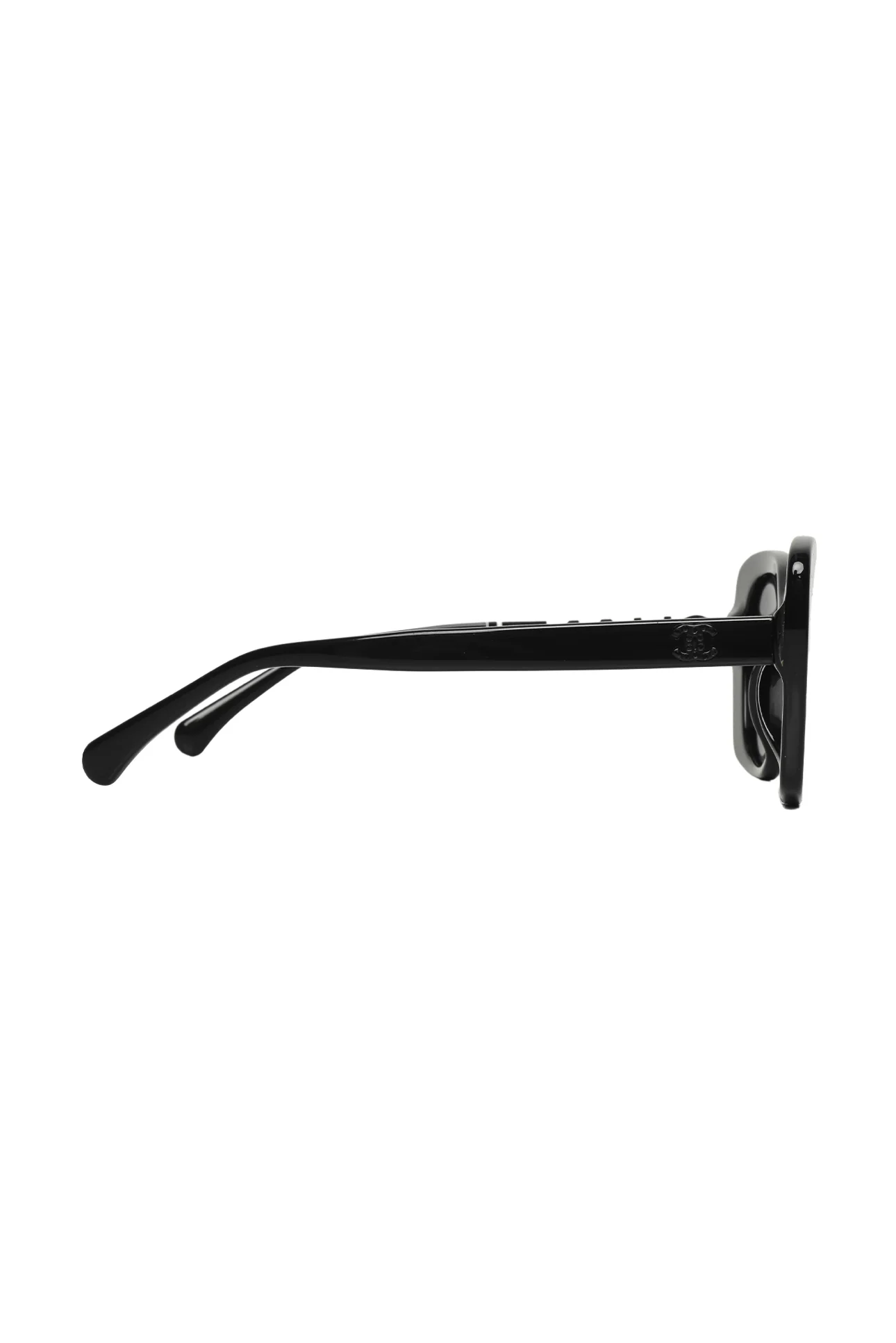Chanel Embellished Logo Square Sunglasses - Image 3