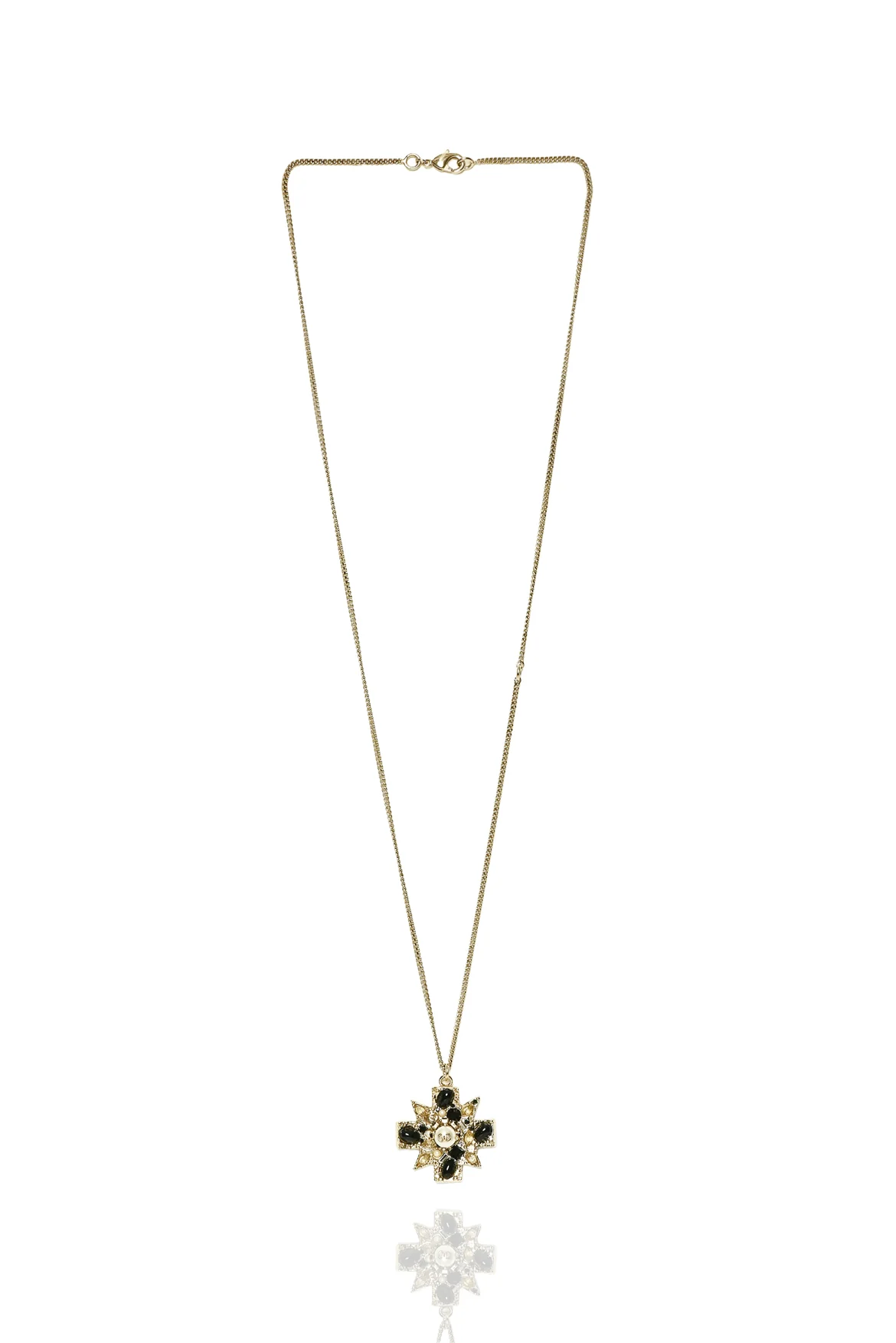 Chanel Faux Pearl & Crystal CC Necklace - Image 2