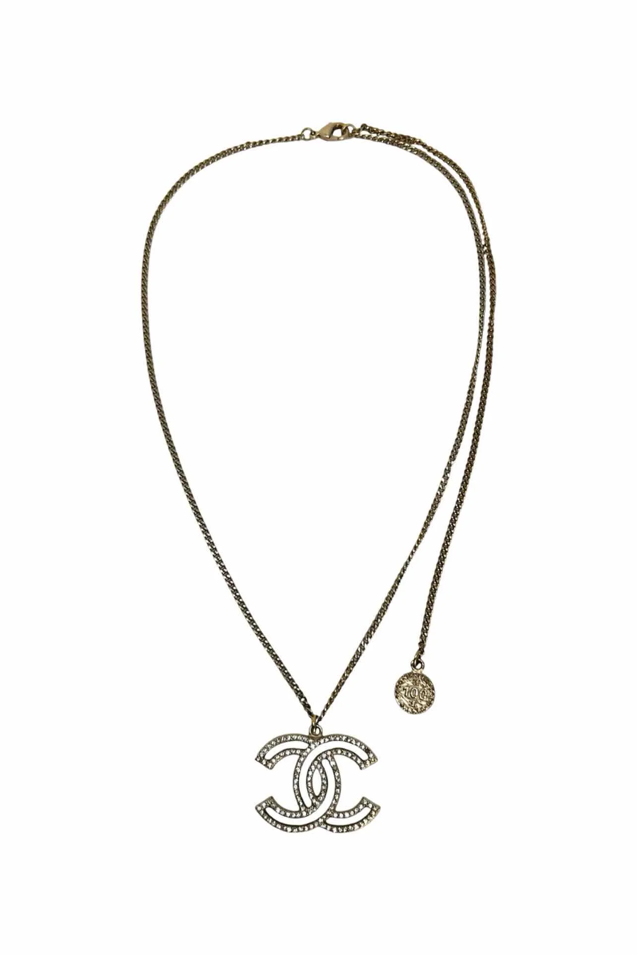 Chanel Pave CC Pendant Necklace - Image 2