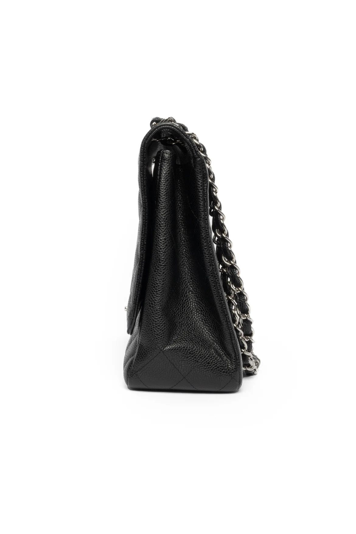 Chanel Quilted Caviar Leather Maxi Single Flap Bag - Image 4