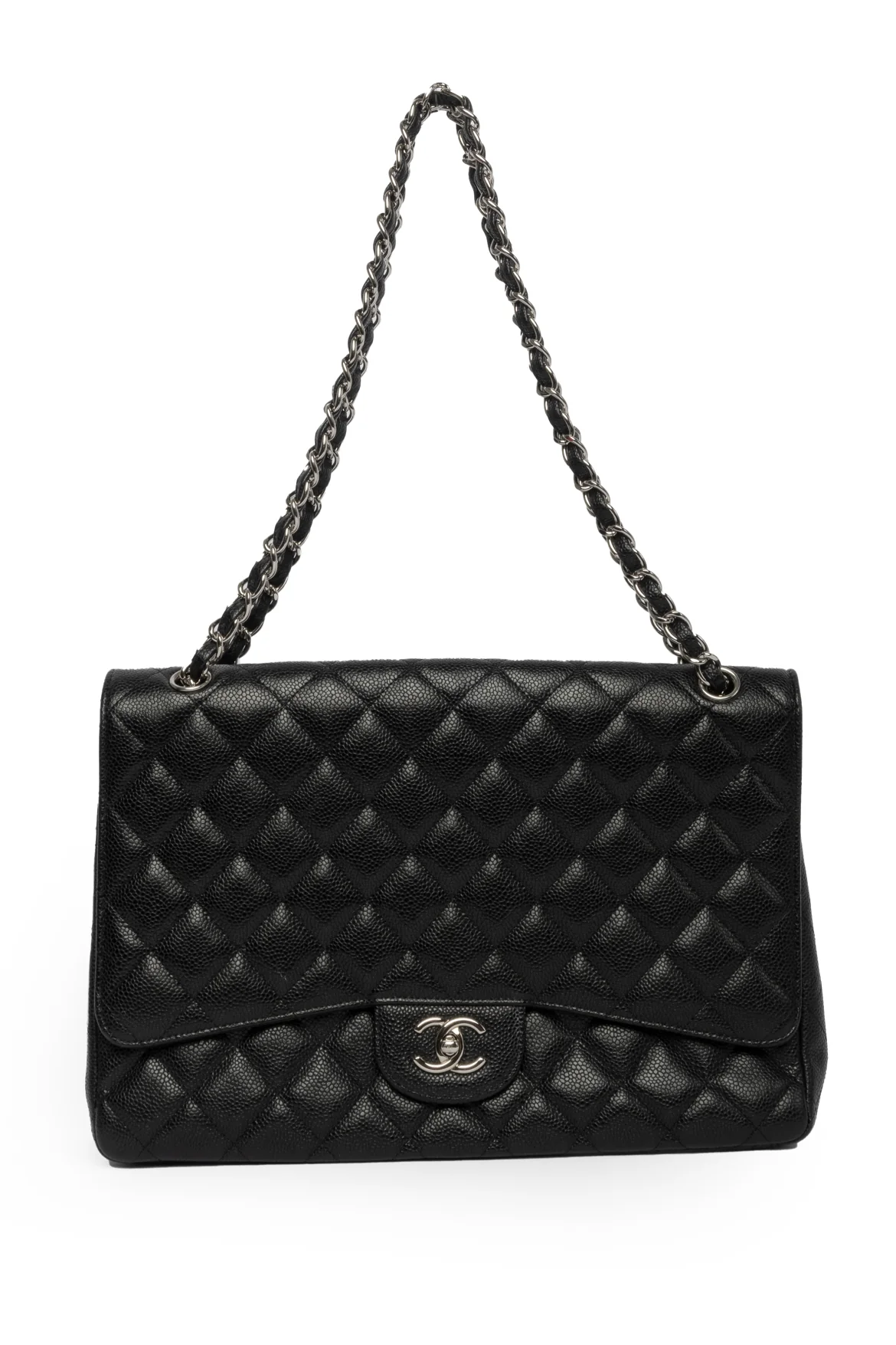 Chanel Quilted Caviar Leather Maxi Single Flap Bag - Image 6