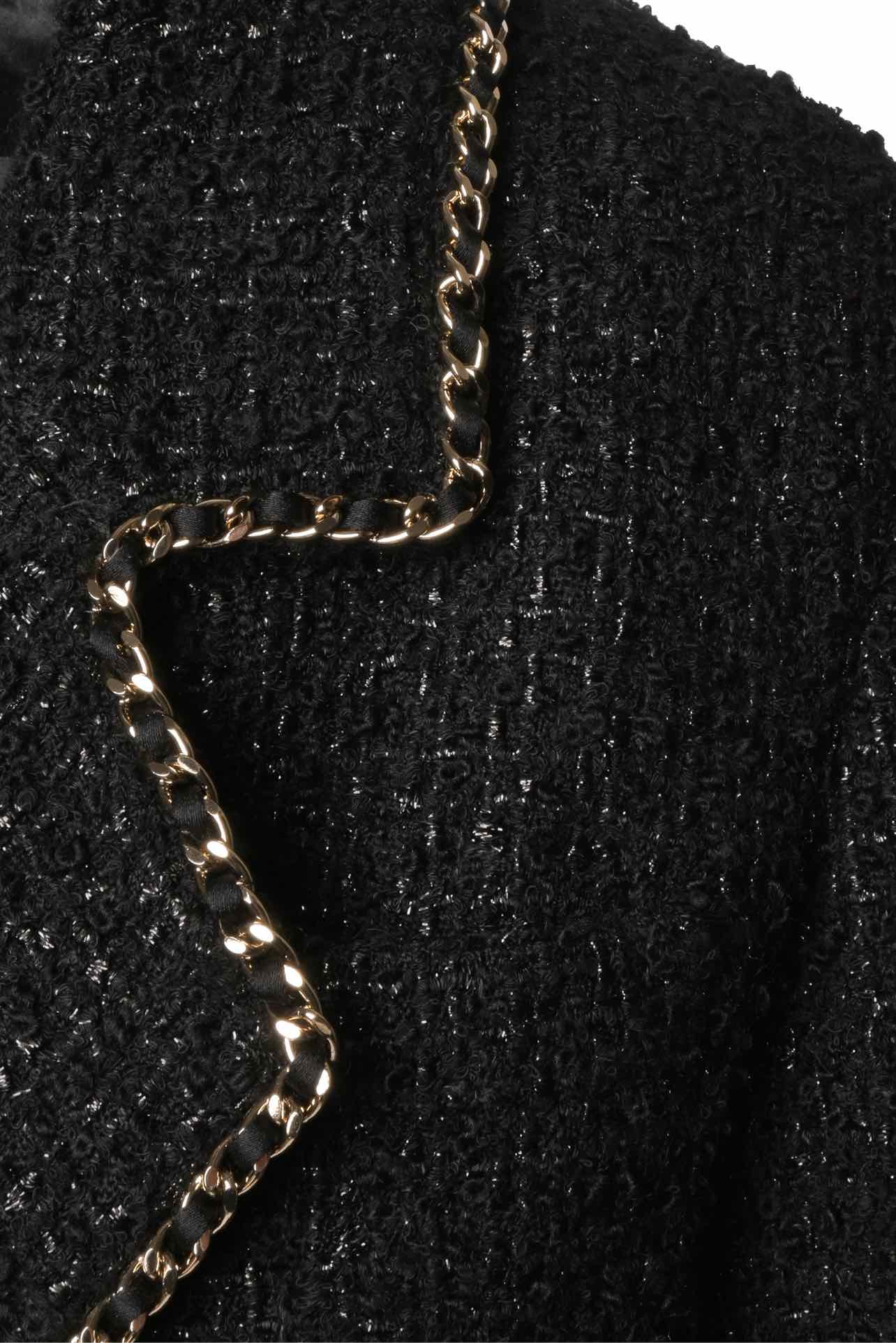 Chanel Size 2 Gold Chain Trim Tweed Blazer - Image 3