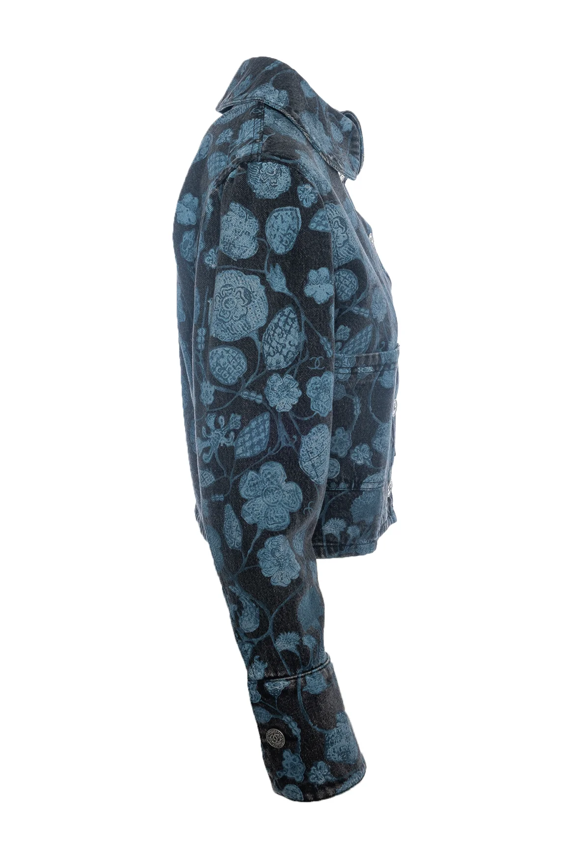 Chanel Size 34 2021 Le Chateau Des Dames Floral Print Denim Jacket - Image 4