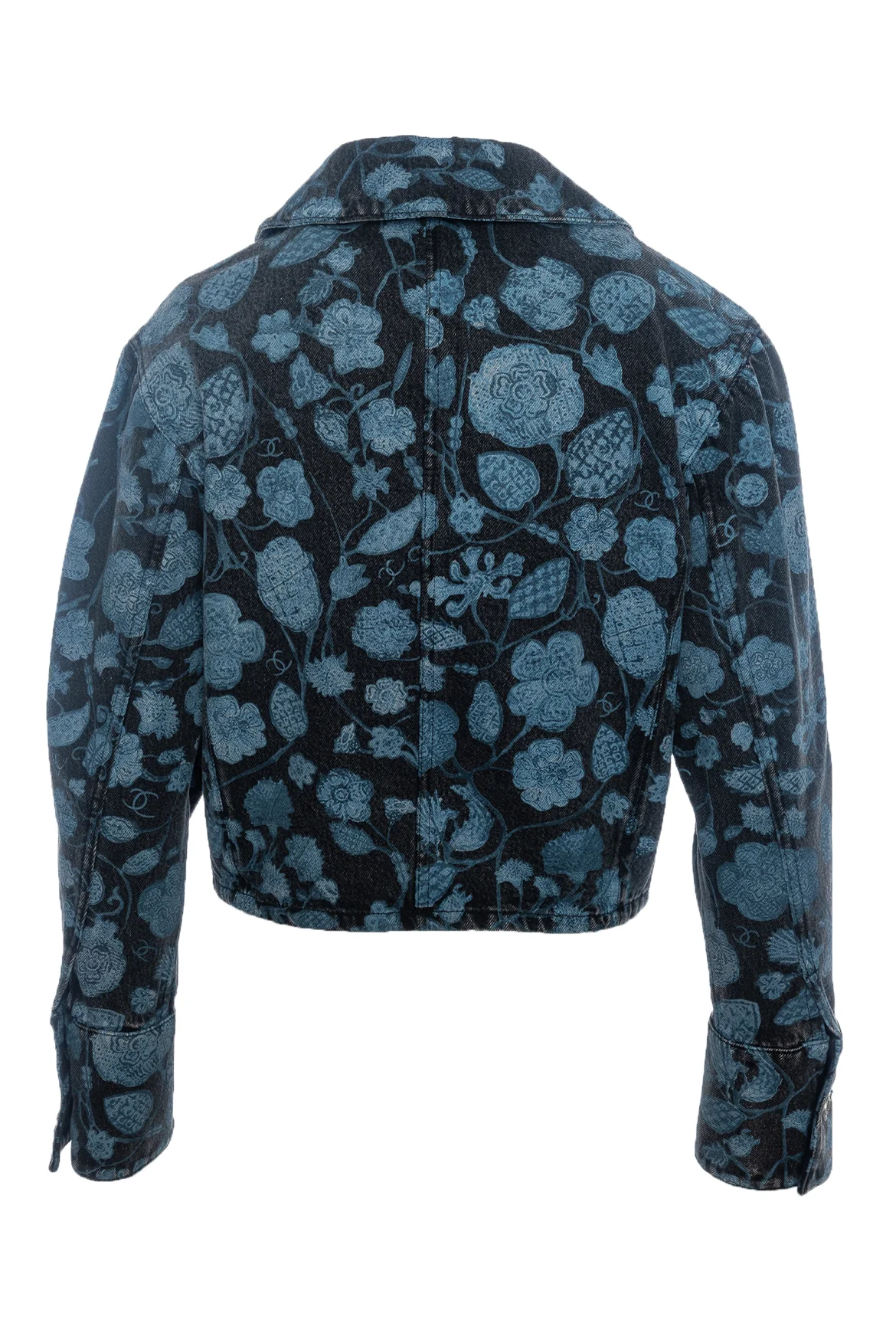 Chanel Size 34 2021 Le Chateau Des Dames Floral Print Denim Jacket - Image 5