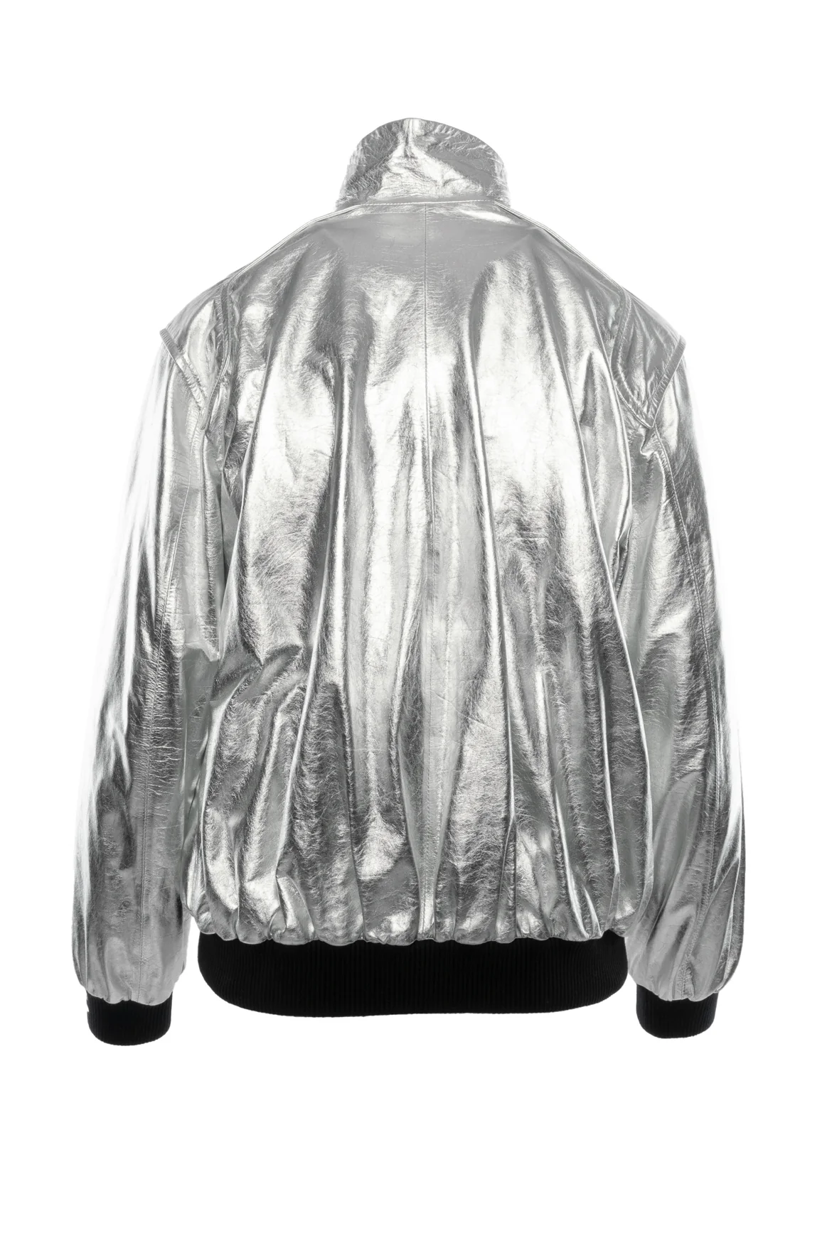 Chanel Size 34 2023 Metallic Calfskin Leather Bomber Jacket - Image 3
