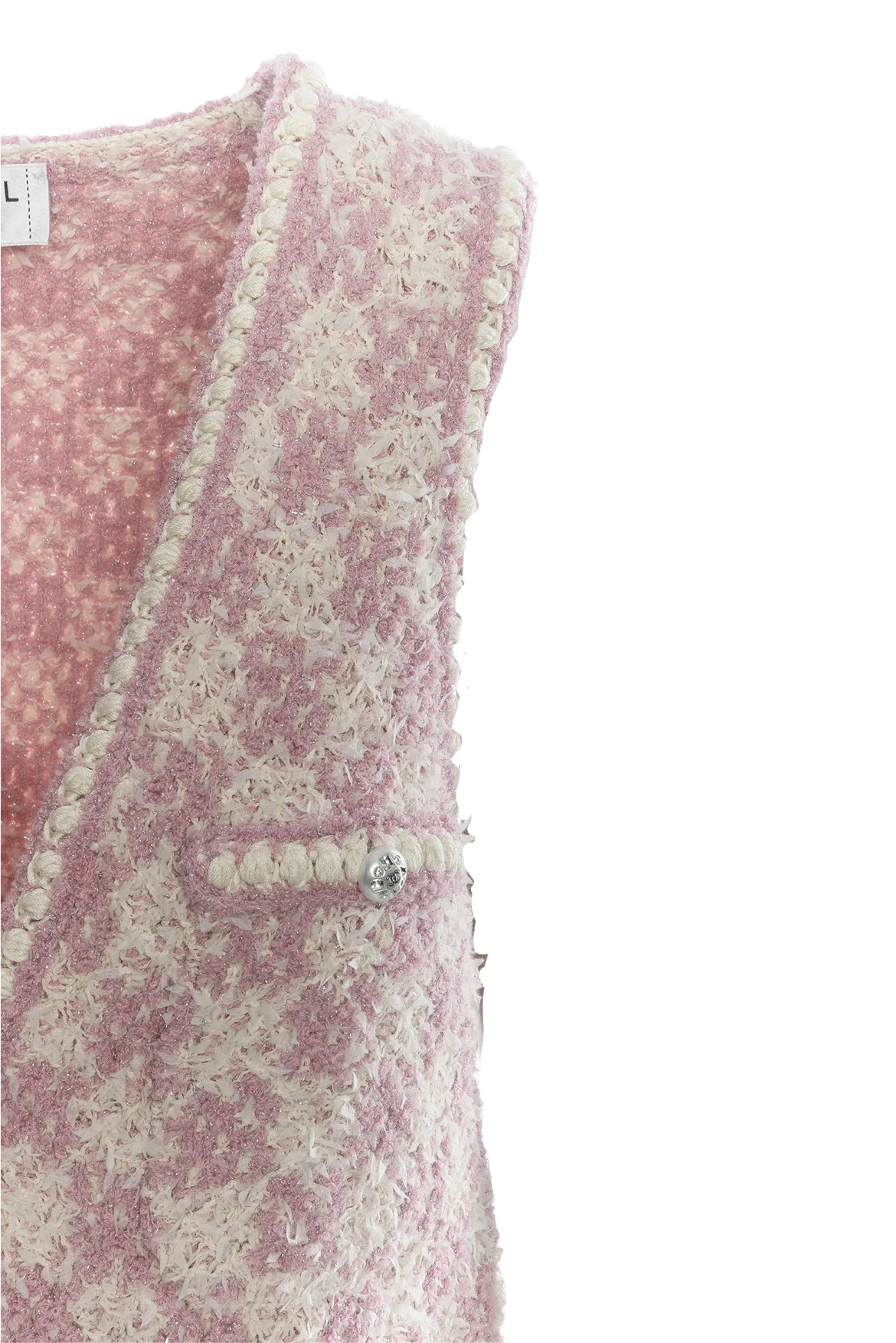 Chanel Size 34 2023 Patterned Metallic Tweed Vest - Image 3