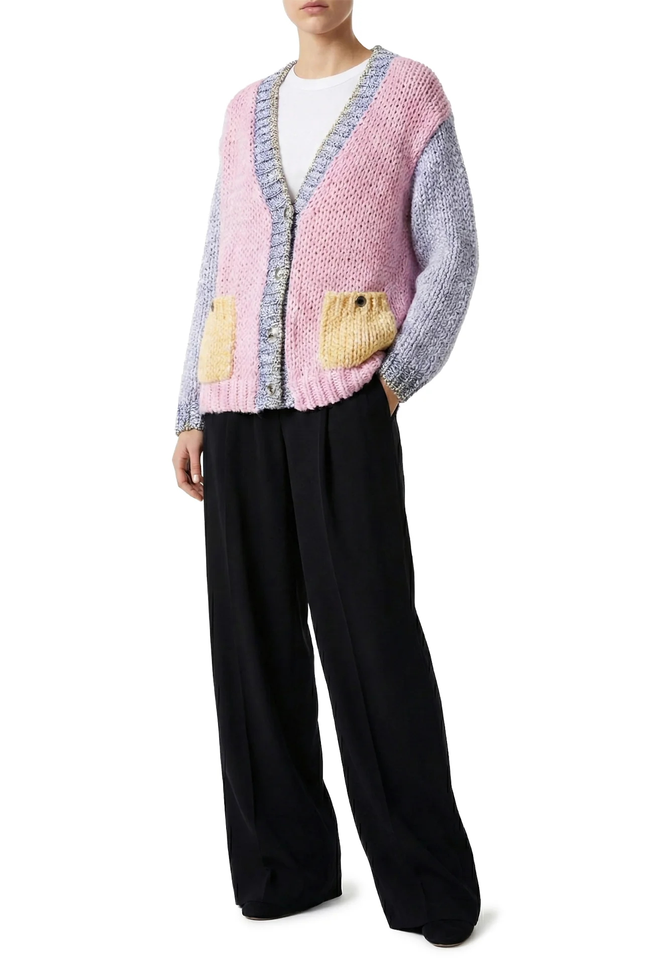 Chanel Size 36 2023 Woven Cotton Patchwork Knit Cardigan - Image 2