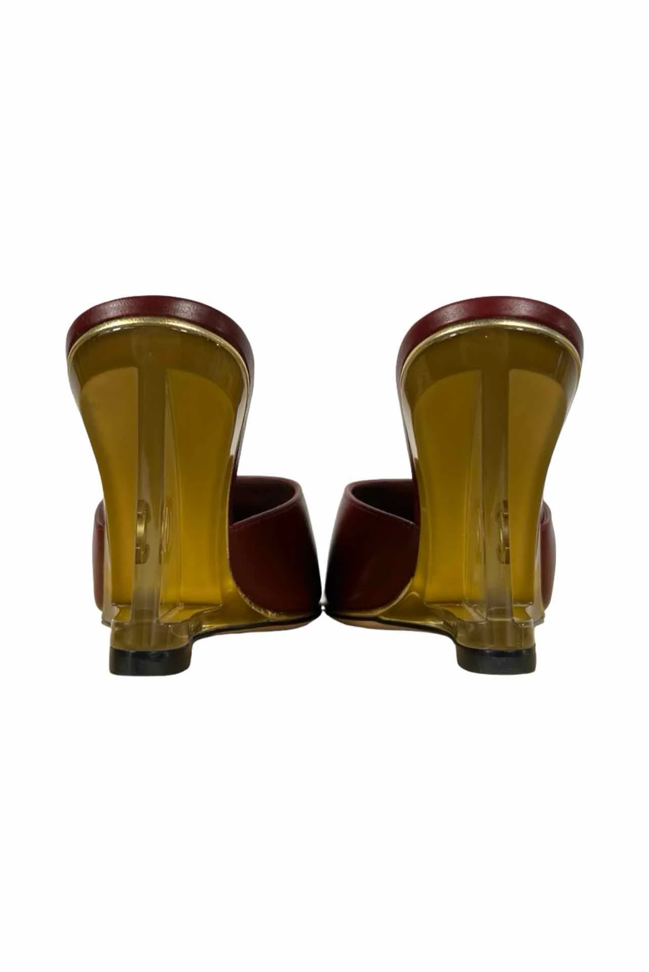 Chanel Size 36.5 2022 Lambskin Lucite CC Wedge Mules - Image 4