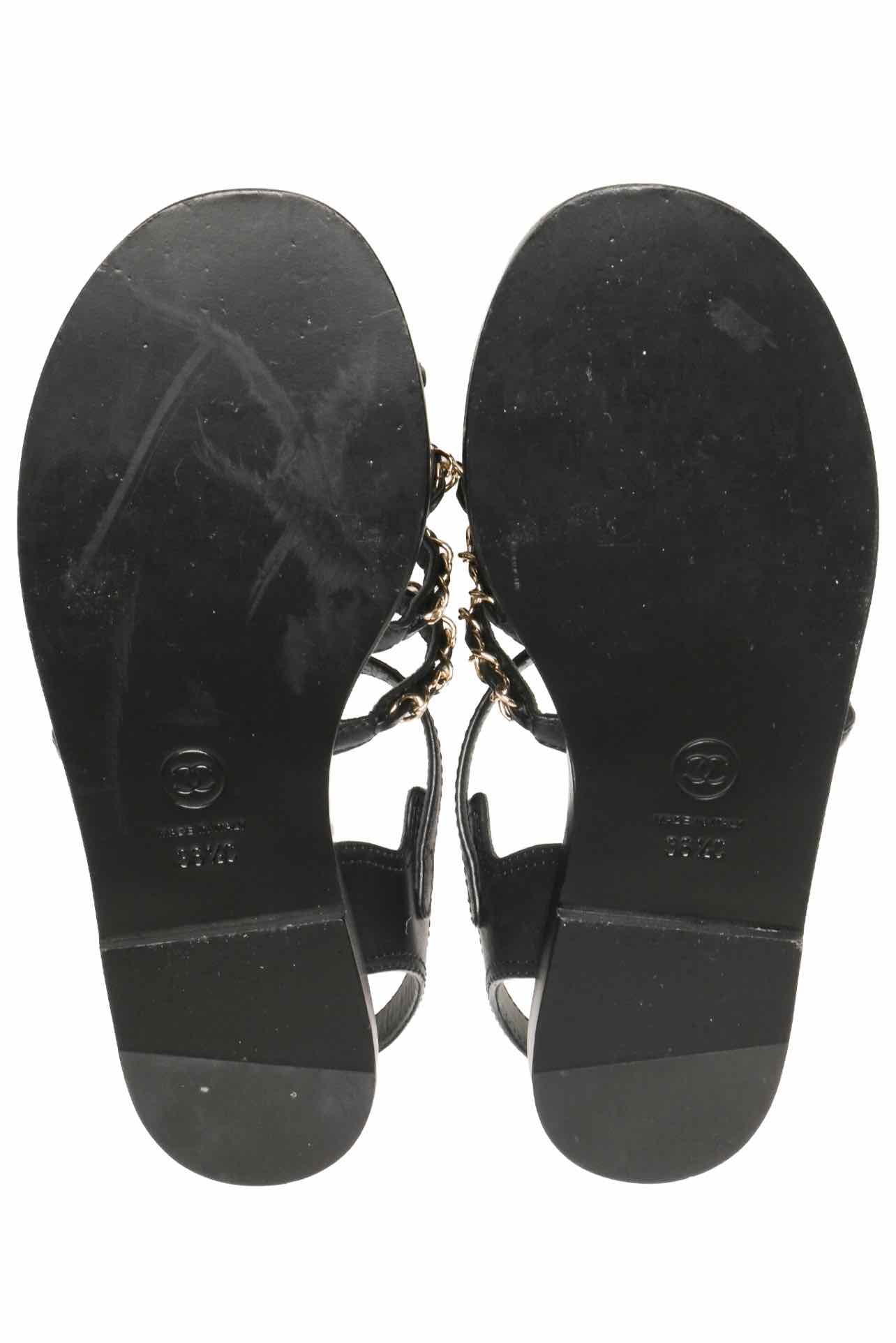 Chanel Size 36.5 Interlocking CC Logo Gladiator Sandals - Image 7